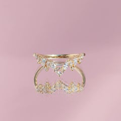 Between Worlds Wedding Ring in 14K Gold & Diamonds by Anastassia Sel Jewelry