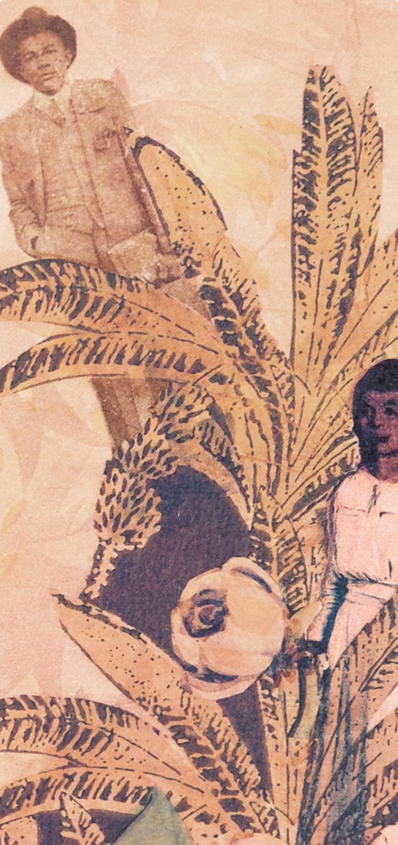 Magnolia Flower, Bookmarks in the Pages of Life - Beige Landscape Print by Betye Saar