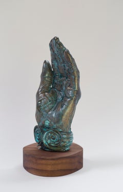Betye Saar, A Handful of Stars, 2016. Bronze sculpture w/ patina and walnut base