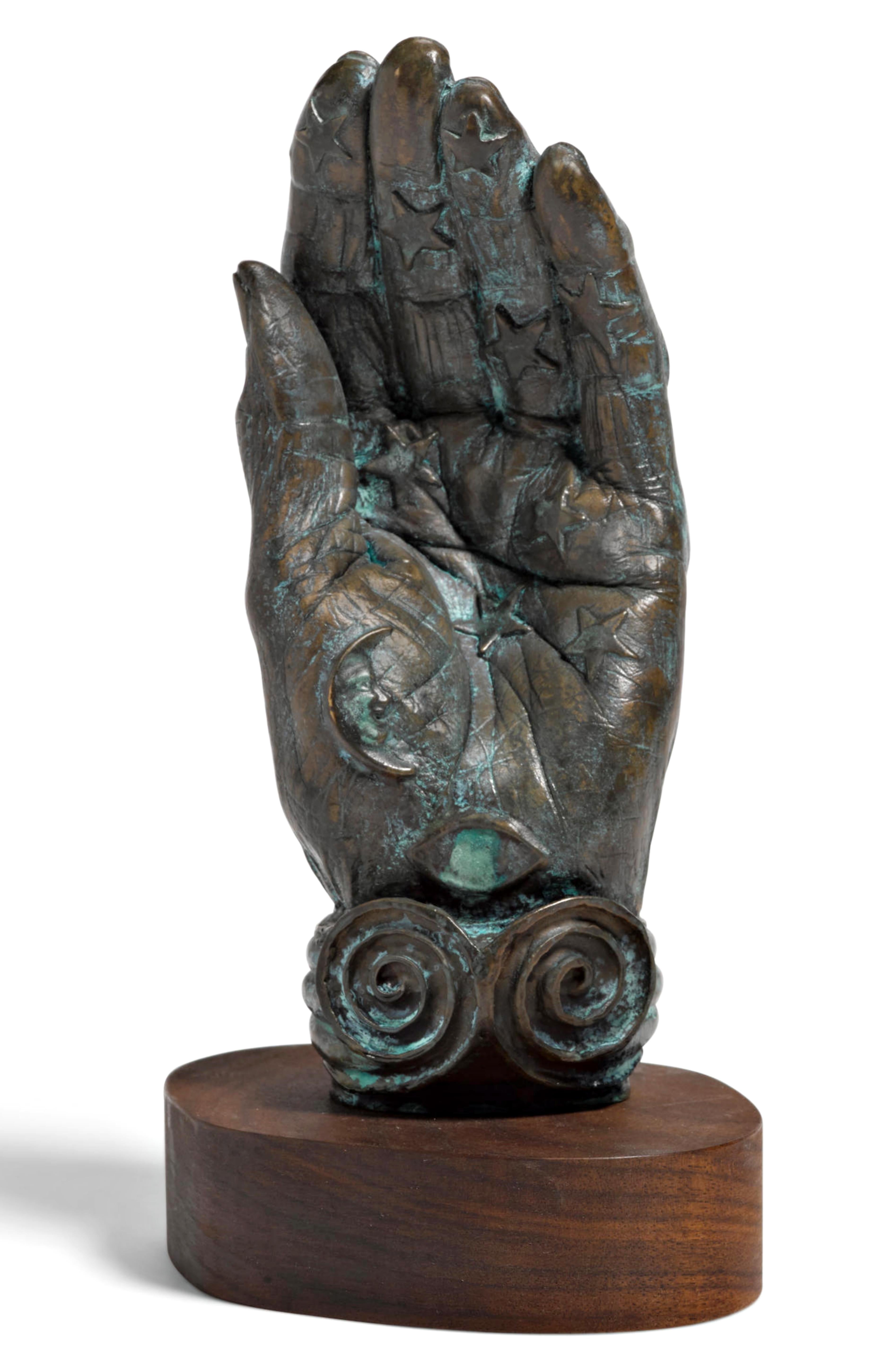 Betye Saar
A Handful of Stars, 2016
Bronze with patina and walnut base
Signed: Incised signature and numbered
7 × 3 × 2 1/2 inches
Unframed
Acquired from the International Sculpture Center the year Betye Saar received a Lifetime Achievement Award.
A
