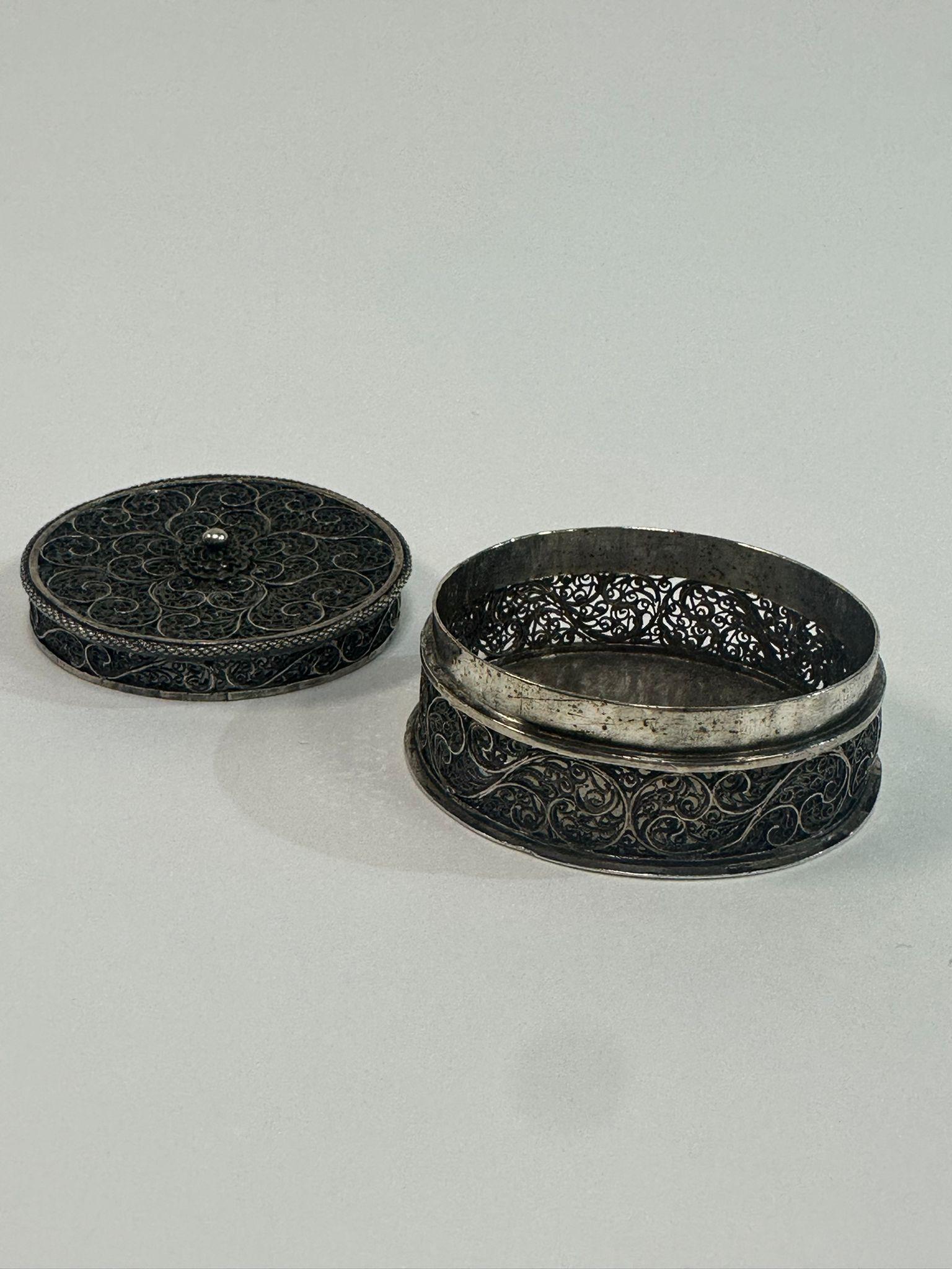 Hand-Crafted Betzalel Hand-Made Silver Filigree Spice Box For Sale
