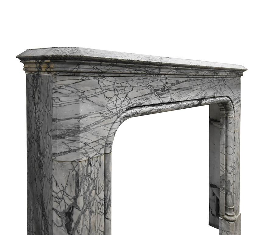 Mid-19th Century Beuatiul French Paonazzetto Marble fireplace from the 19th Century