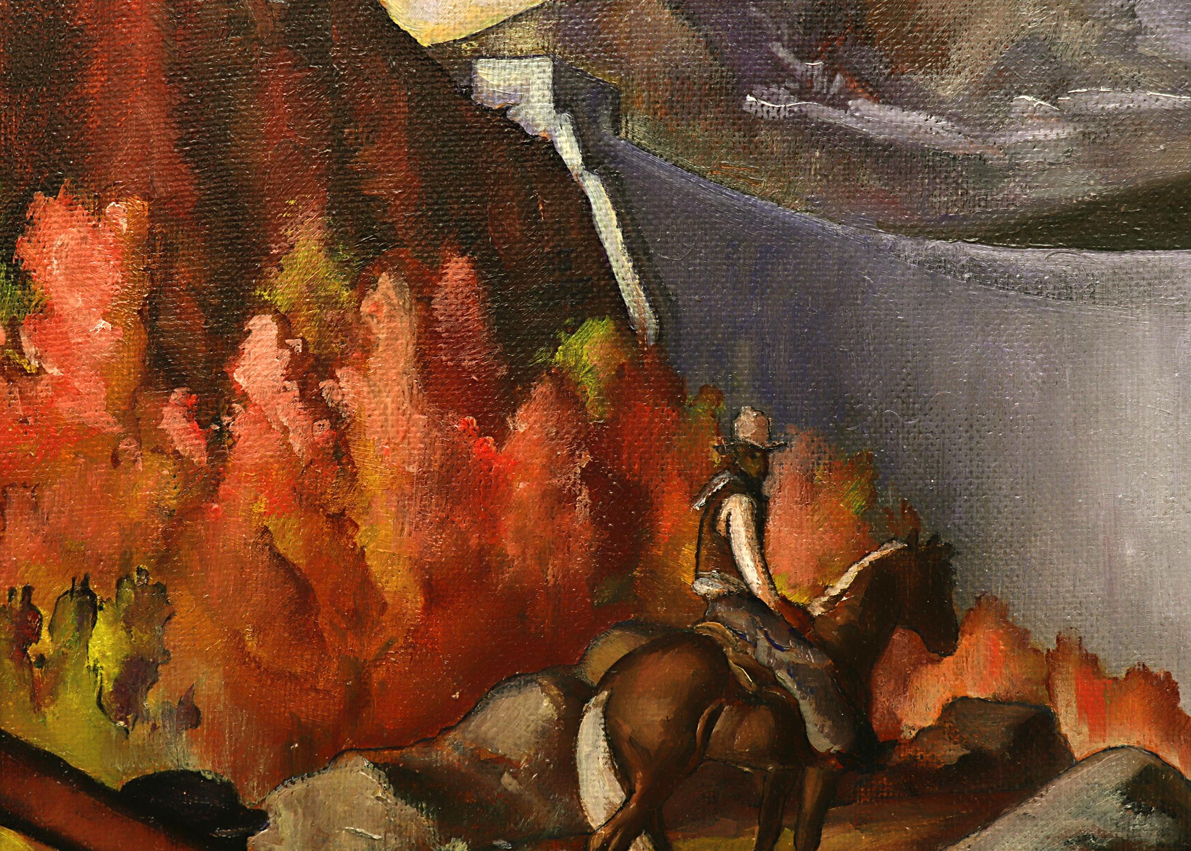 Dam Construction in the Mountains Colorado, 1930s WPA Era American Scene Painting 3
