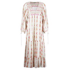 Beulah London Floral Print Cotton Voile Maxi Dress UK 6