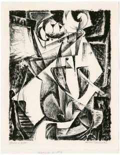 « Fleurs dans la lumière » — Modernisme américain de l'époque de la WPA, lithographie signée