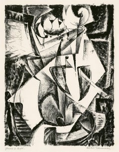 « Fleurs dans la lumière » — Modernisme américain de l'époque de la WPA, lithographie signée