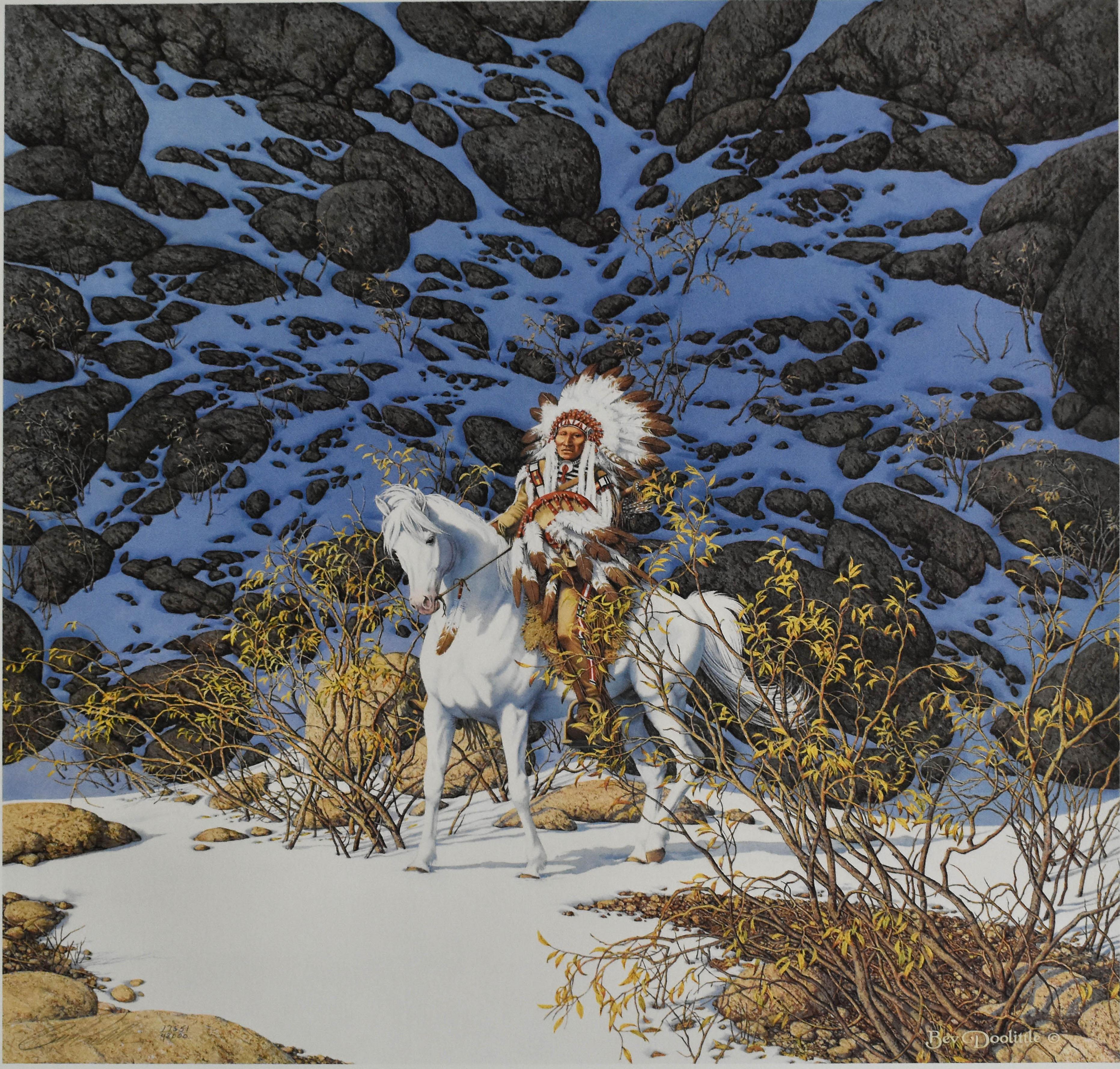 "Eagle Heart" Serigraph 19 x 19 1/2  Signed and Numbered, hidden eagles - Print by Bev Doolittle