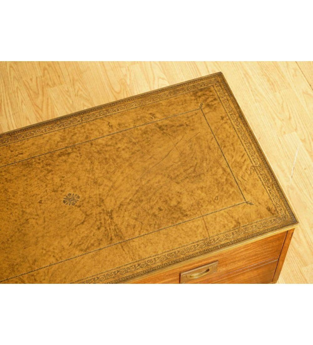 Bevan and Funnel Military Campaign Chest TV Stand with Brown Leather 1