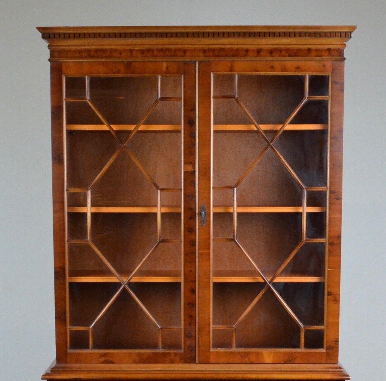 English Bevan Funnell Astral Glazed Hardwood Library Display Bookcase Regency Style For Sale