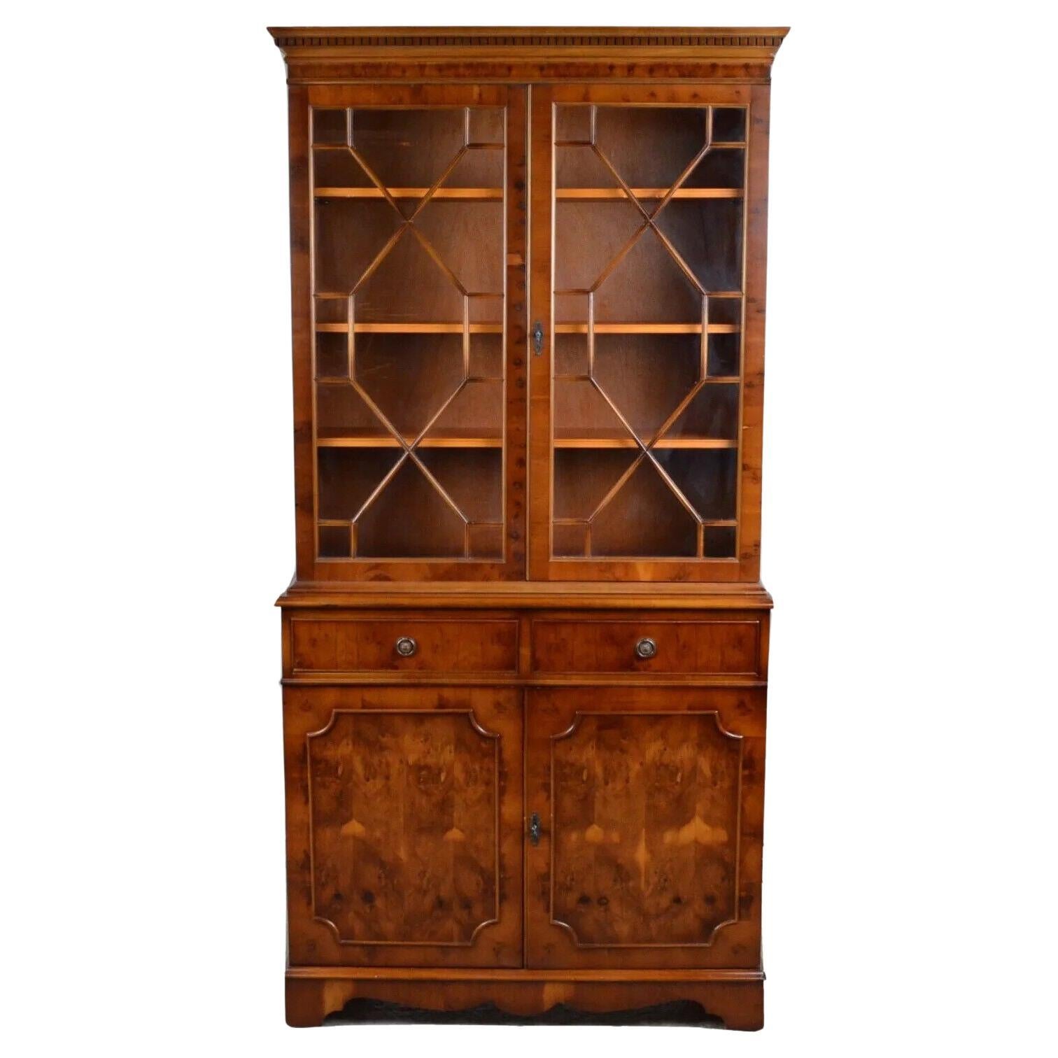 Bevan Funnell Astral Glazed Hardwood Library Display Bookcase Regency Style For Sale