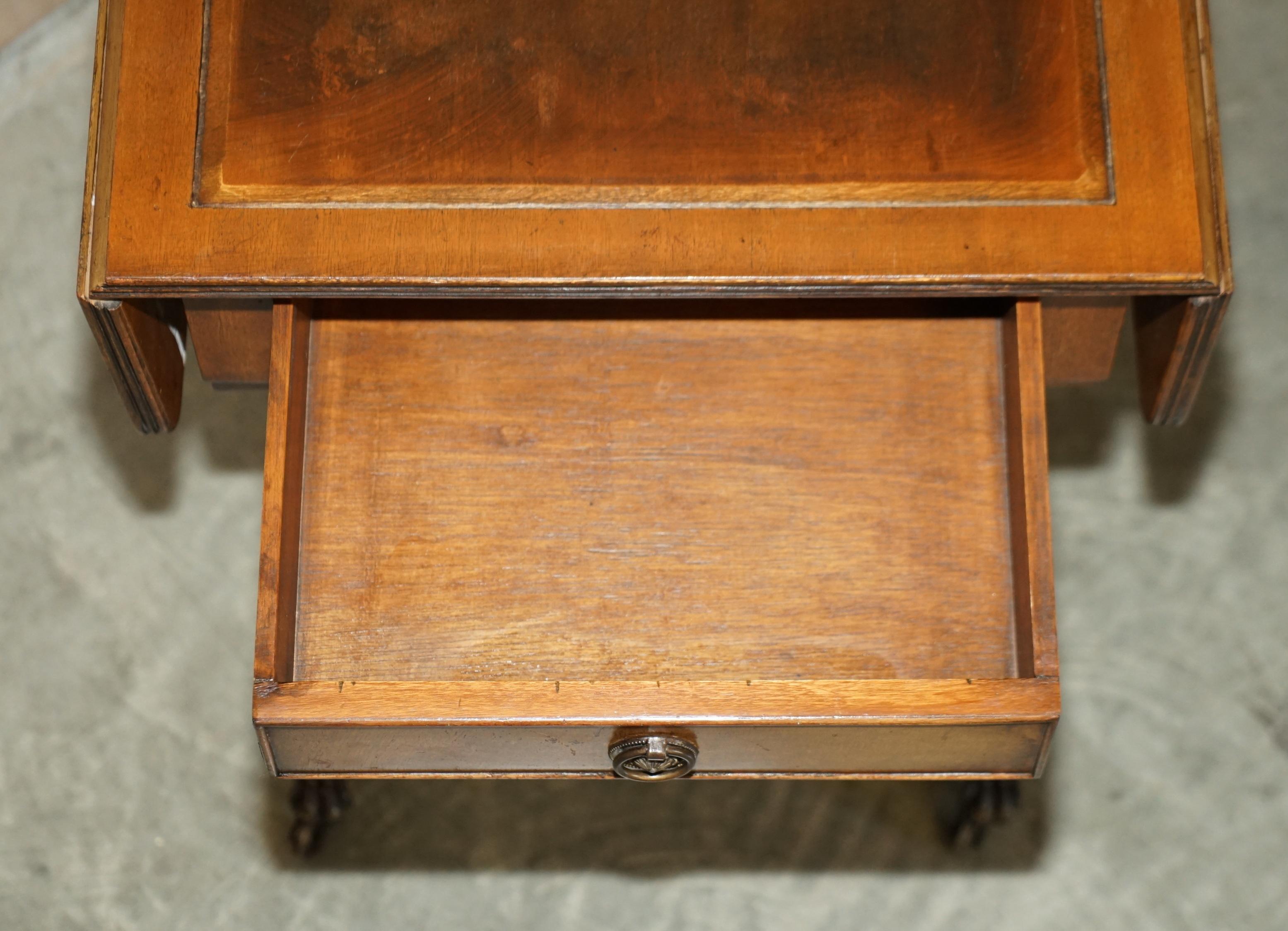 Bevan Funnell Brown Leather Side End Table Extending Top Great Games Table 8