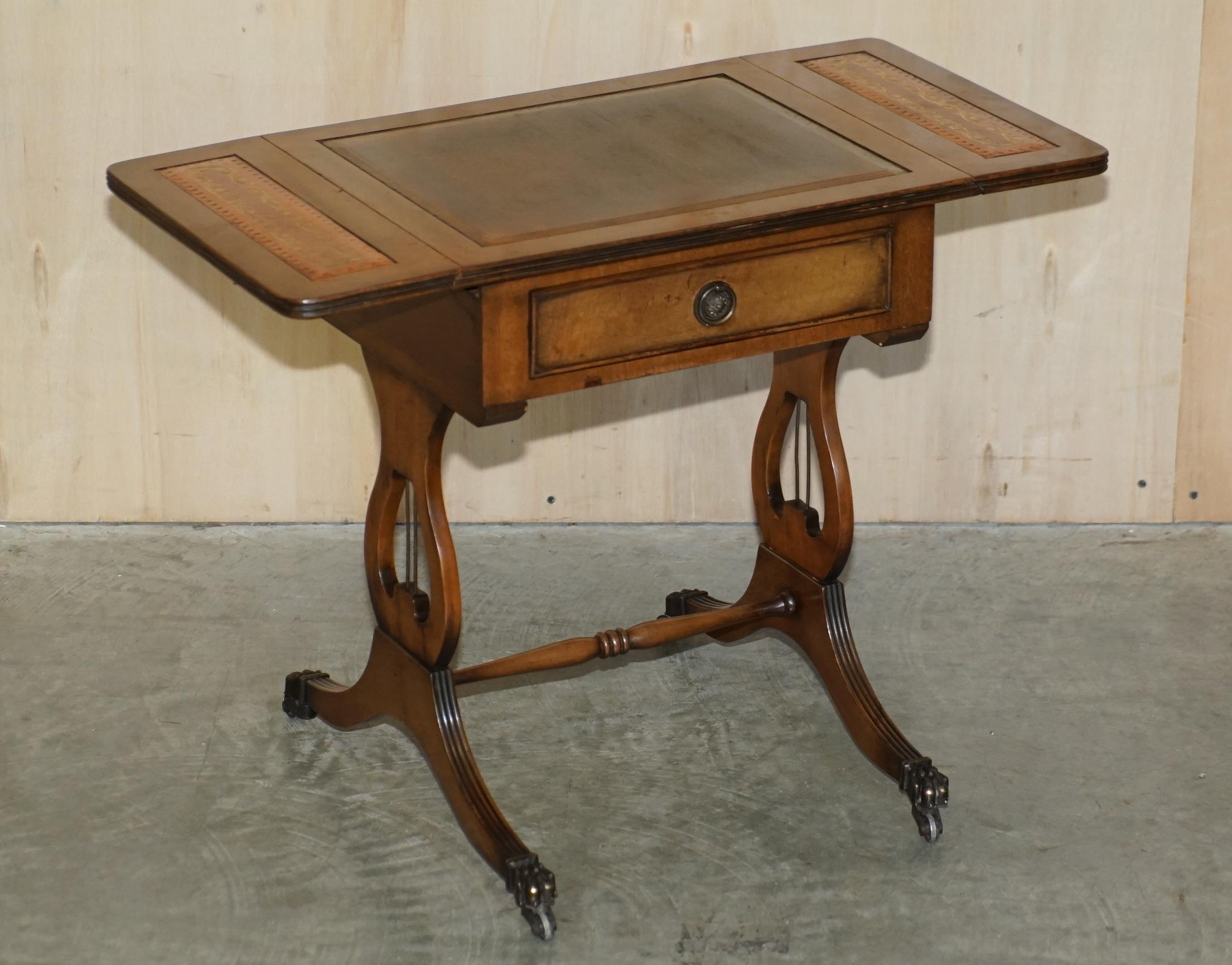 Bevan Funnell Brown Leather Side End Table Extending Top Great Games Table 9