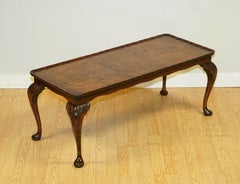 Bevan Funnell Burr Walnut Coffee Table with Stunning Queen Anne Legs