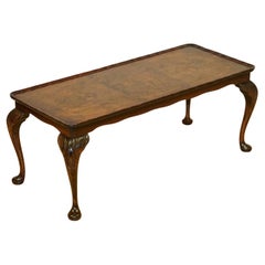 Bevan Funnell Burr Walnut Coffee Table with Stunning Queen Anne Legs