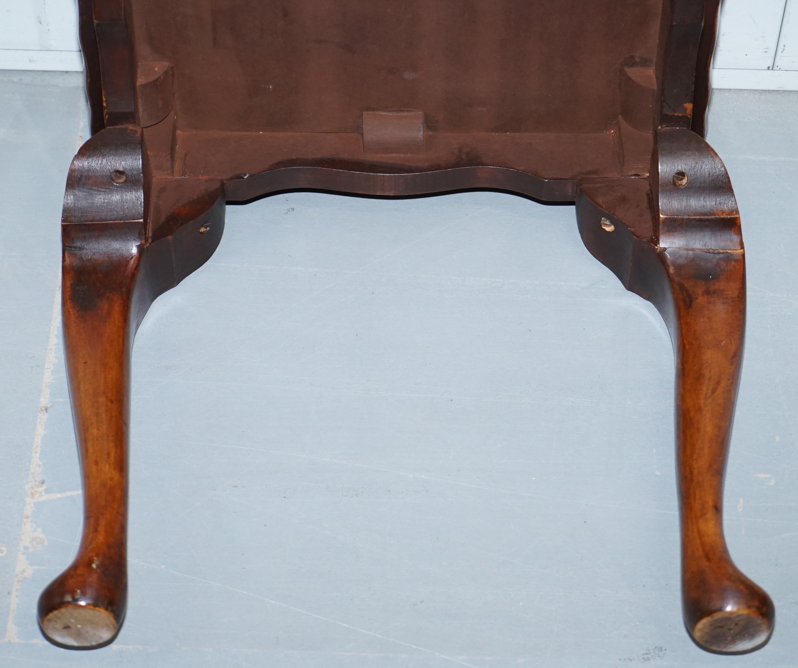 Bevan Funnell Burr Walnut Cut Coffee Table with Elegant Long Cabriolet Legs 5