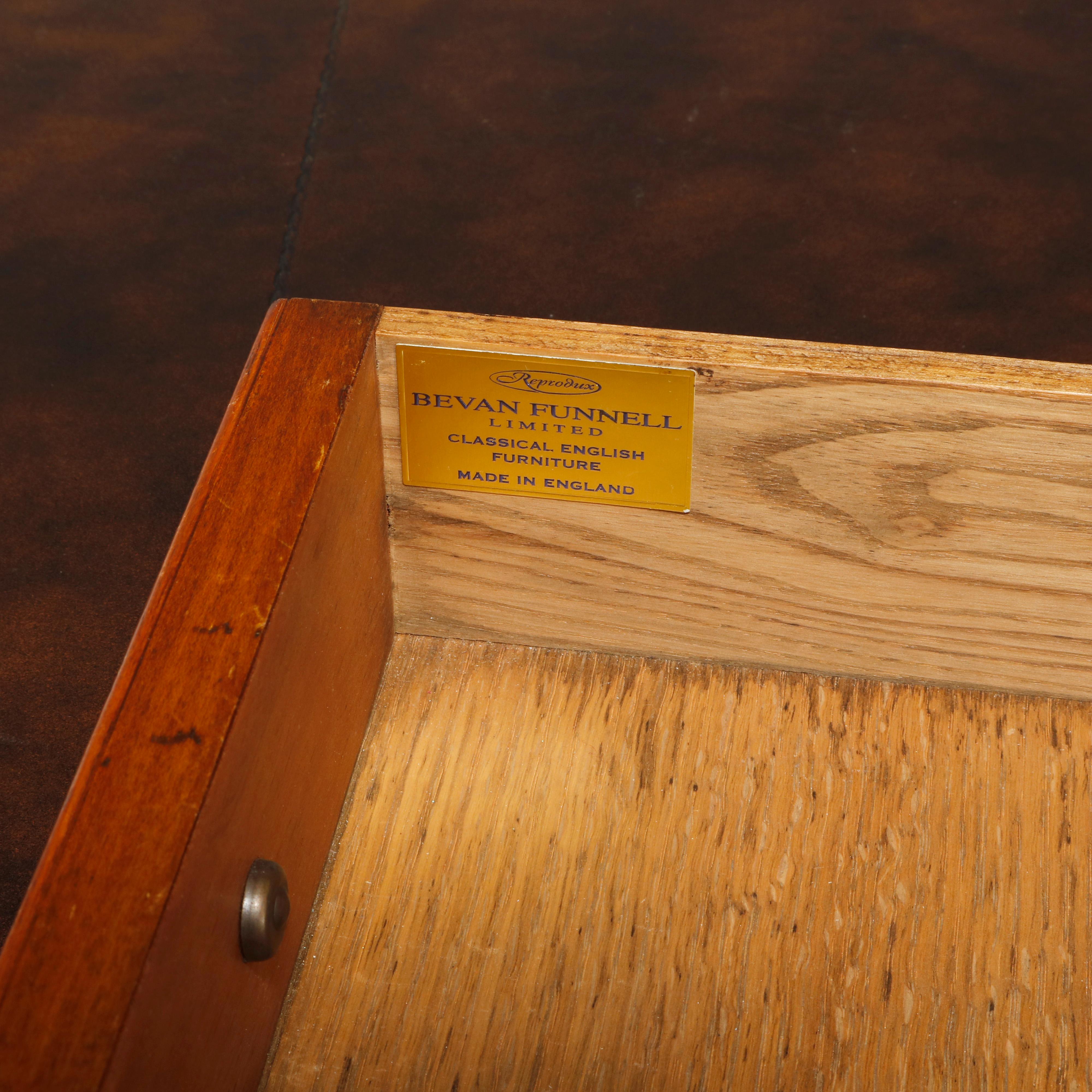 Bevan Funnell English Chinese Chippendale Mahogany & Olivewood Desk, 20th C 5