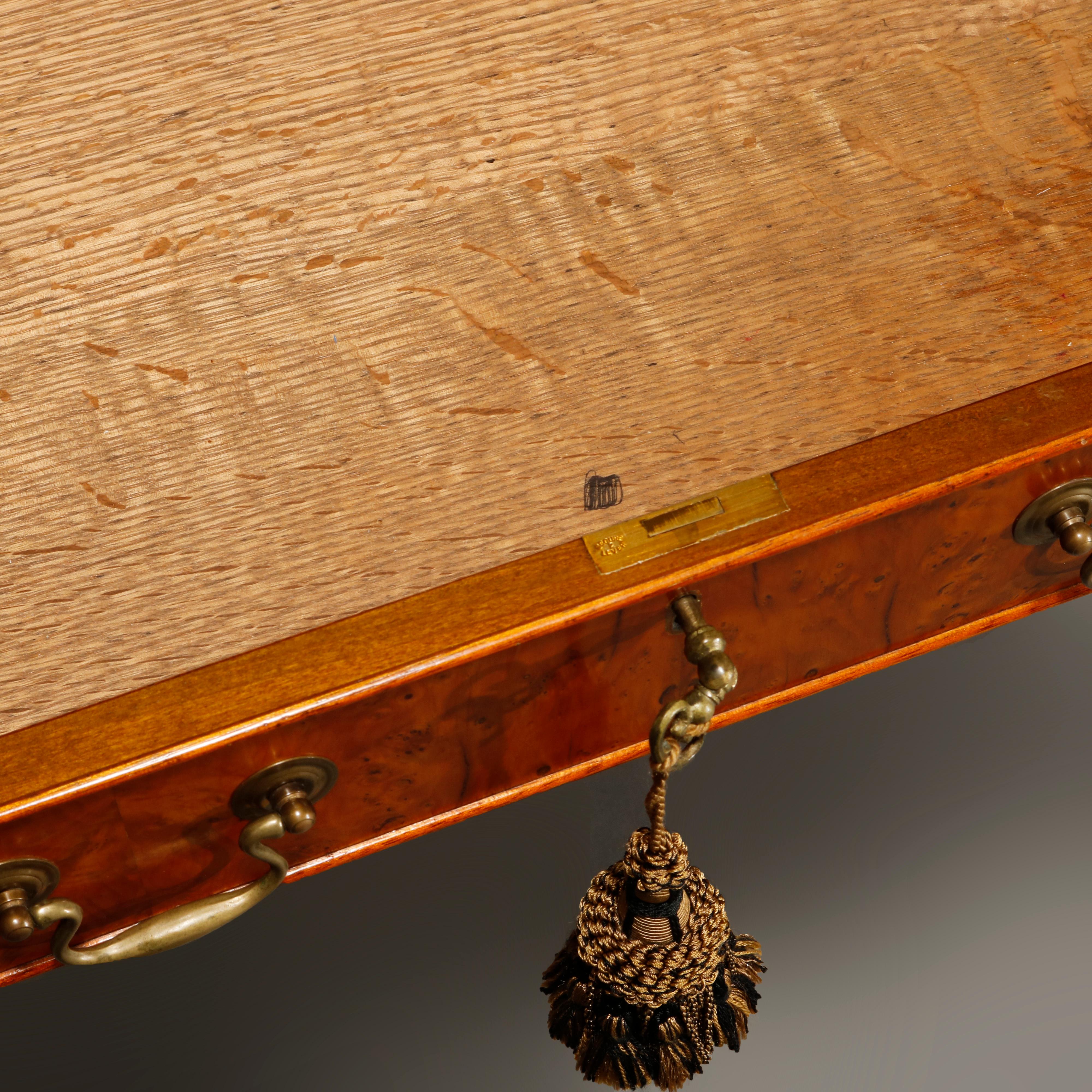 Bevan Funnell English Chinese Chippendale Mahogany & Olivewood Desk, 20th C 7