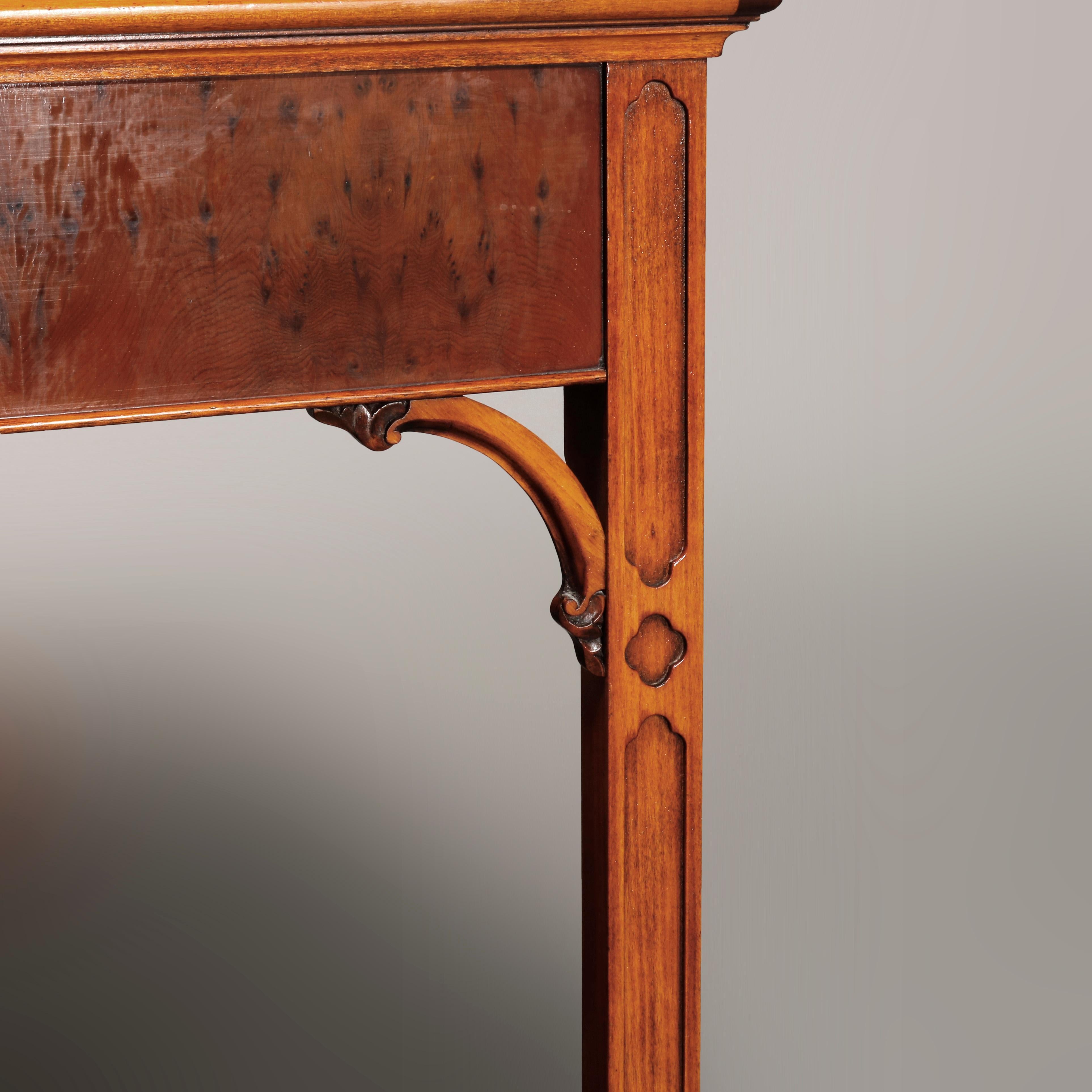 Bevan Funnell English Chinese Chippendale Mahogany & Olivewood Desk, 20th C 12