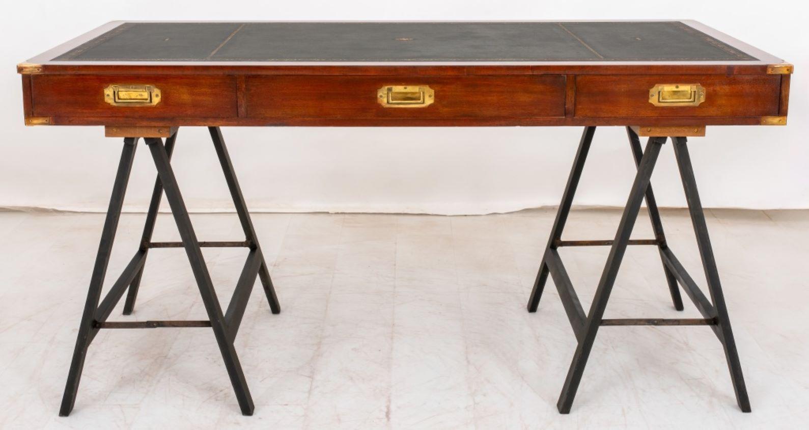 Bevan Funnell English Reprodux Campaign Desk In Good Condition For Sale In New York, NY