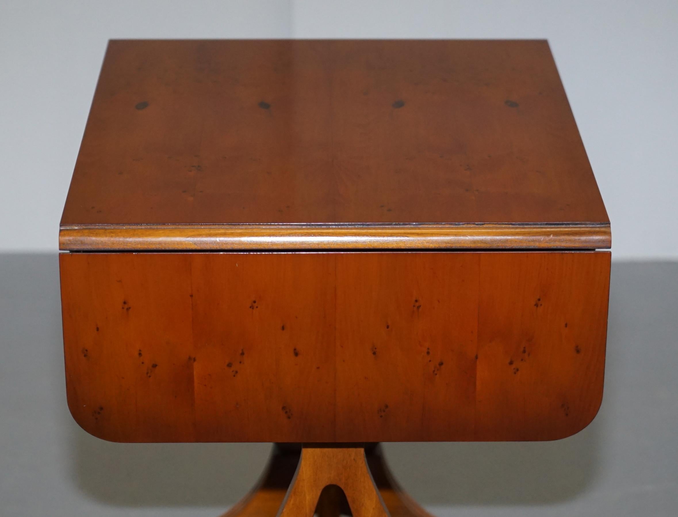 Bevan Funnell Extending Burr Yew Wood Side Table Matching Coffee Table Available 1