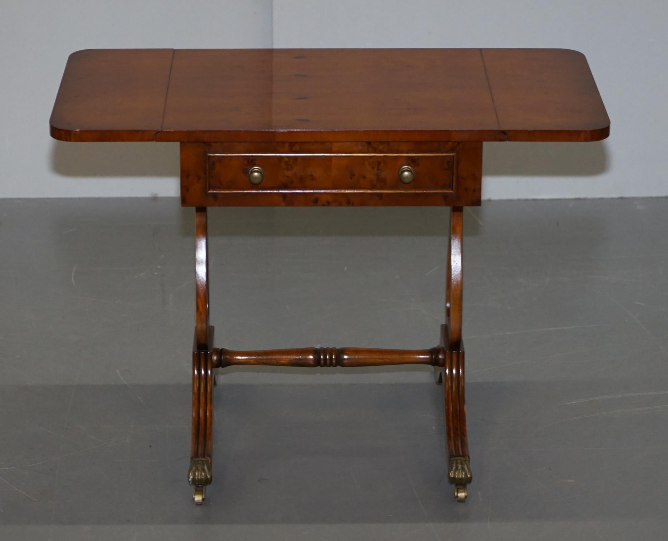 Bevan Funnell Extending Burr Yew Wood Side Table Matching Coffee Table Available 3