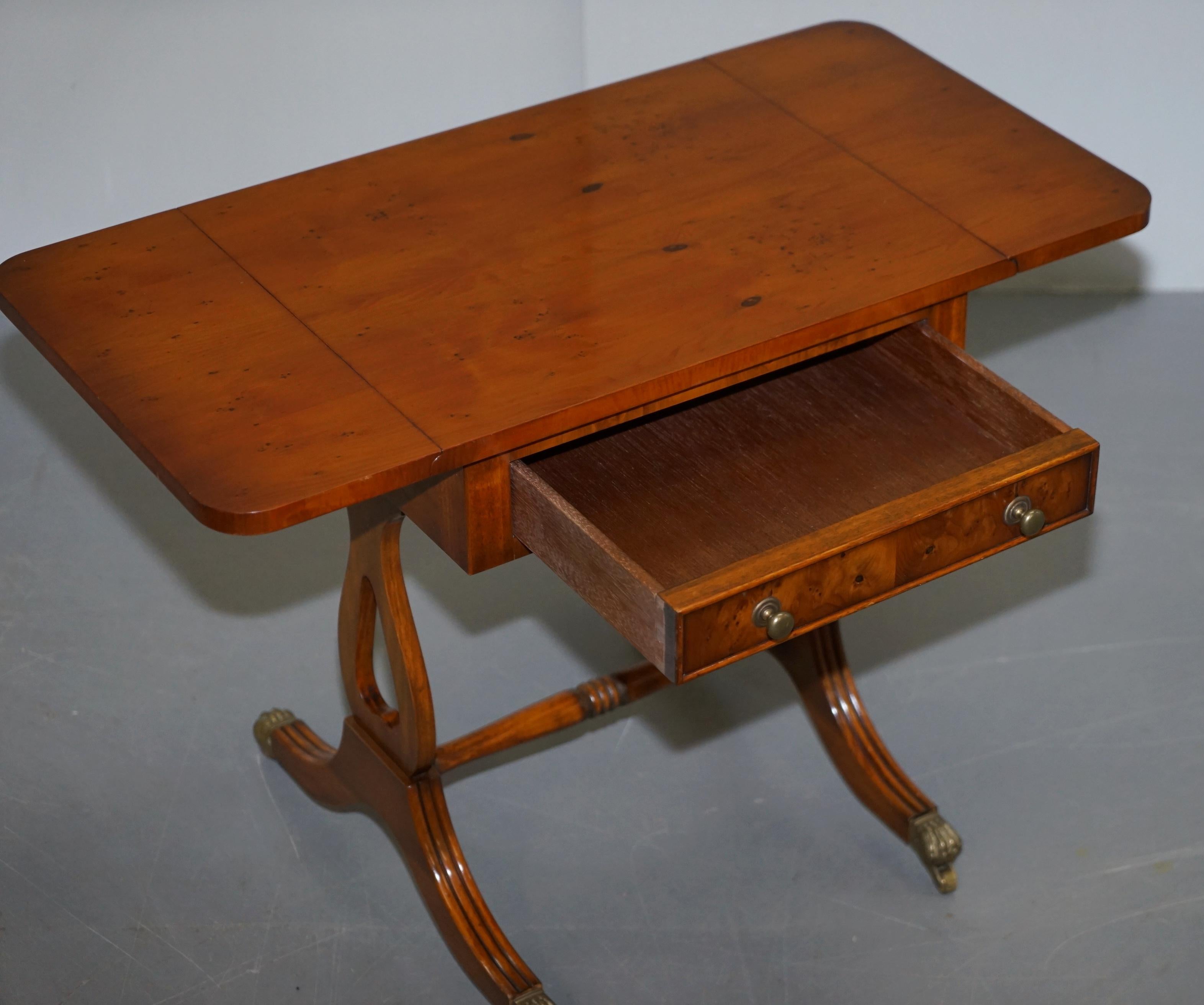 Bevan Funnell Extending Burr Yew Wood Side Table Matching Coffee Table Available 9