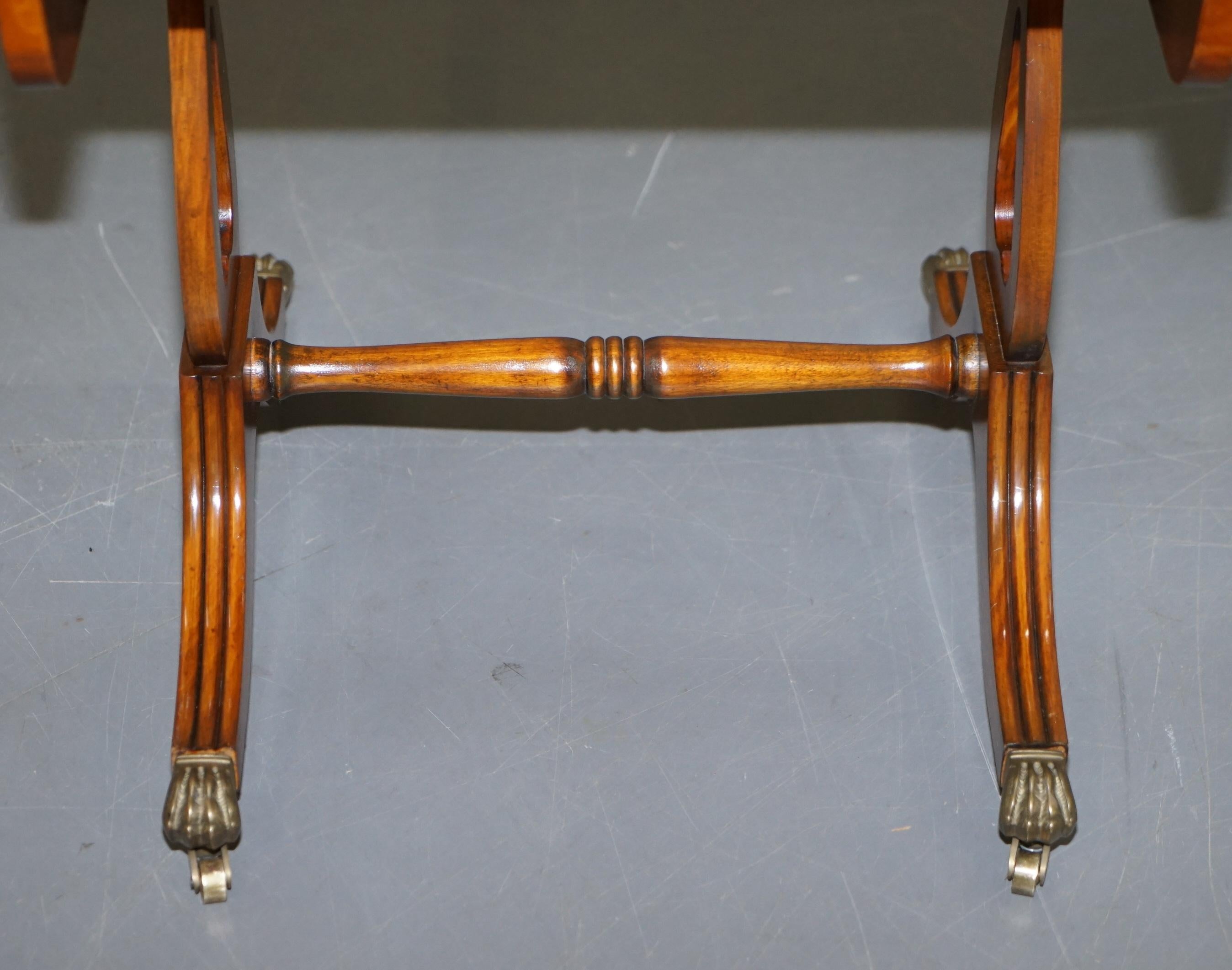 English Bevan Funnell Extending Burr Yew Wood Side Table Matching Coffee Table Available