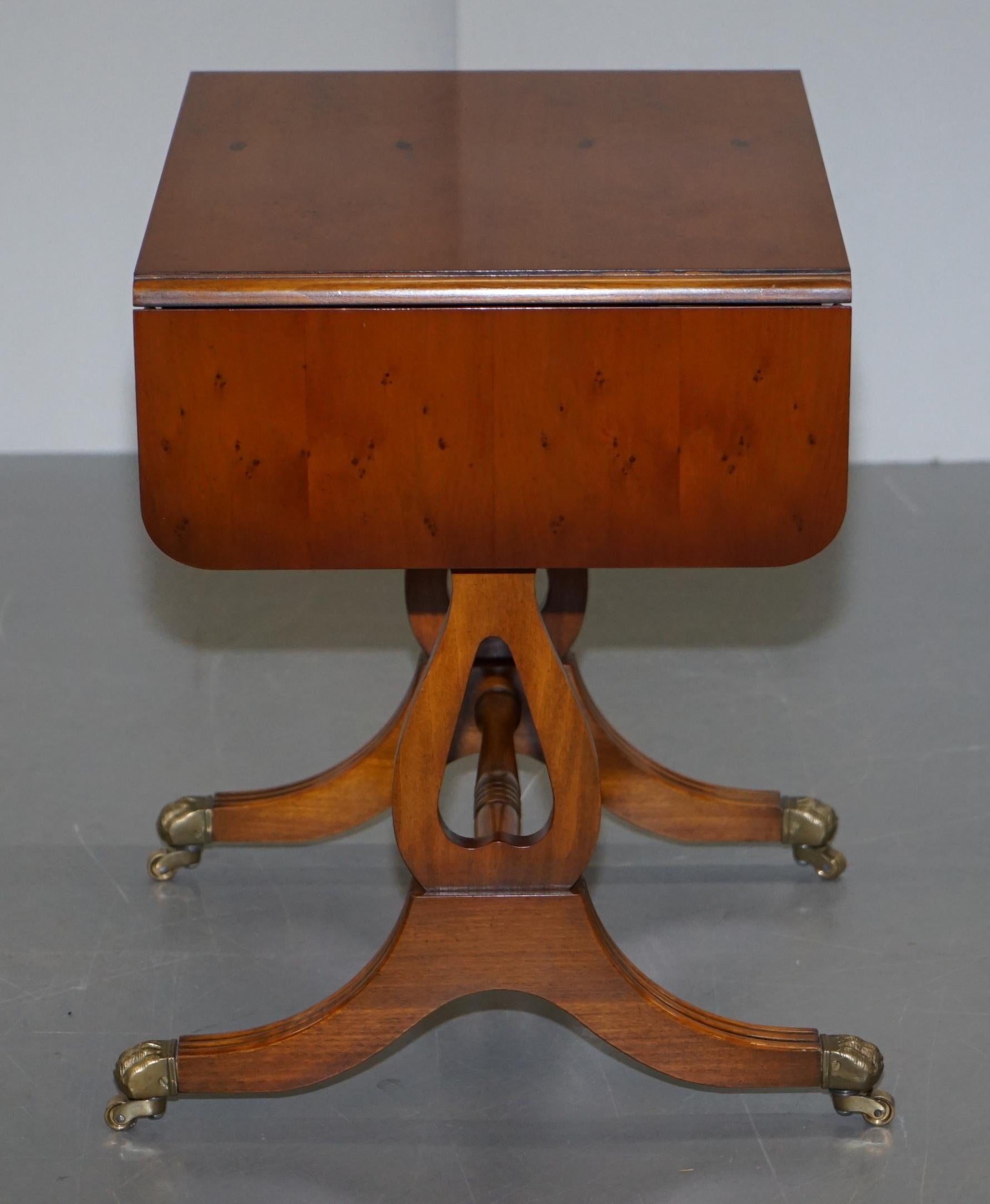 20th Century Bevan Funnell Extending Burr Yew Wood Side Table Matching Coffee Table Available