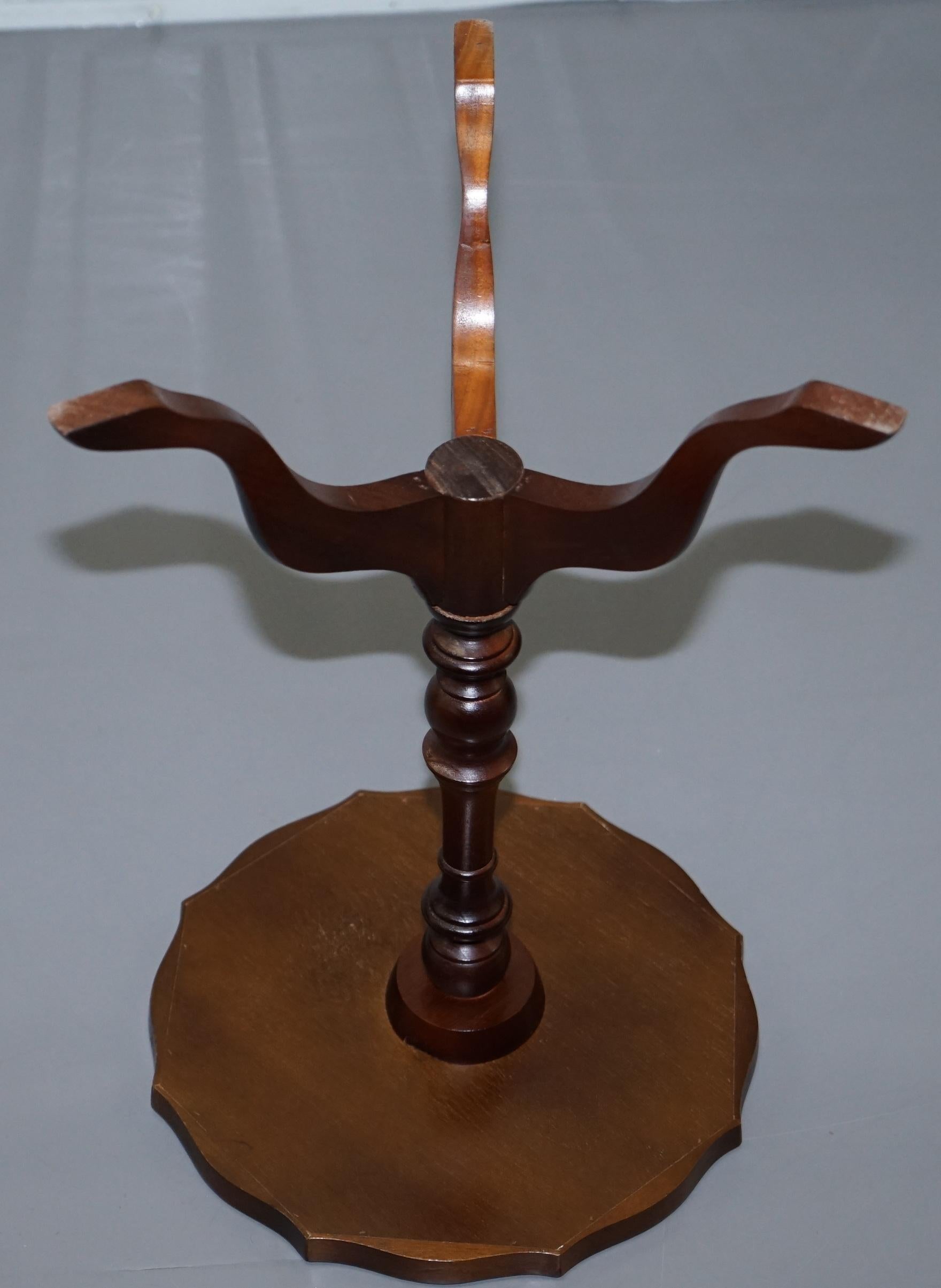 Bevan Funnell Mahogany Oxblood Pie Crest Edge Tripod Lamp Side End Wine Table 2