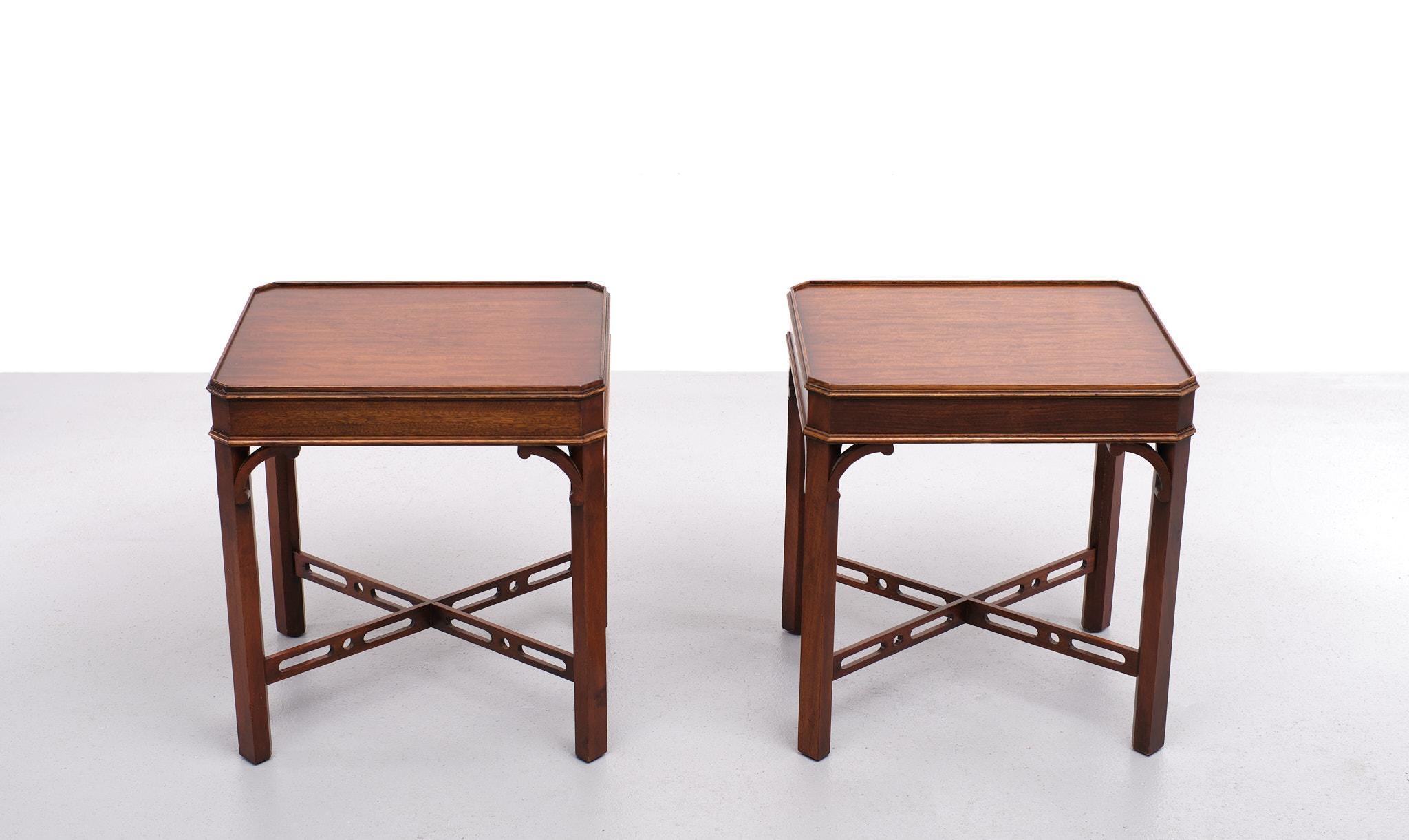 Bevan Funnell Mahogany Side Tables Georgian Revival England, 1960s For Sale 1