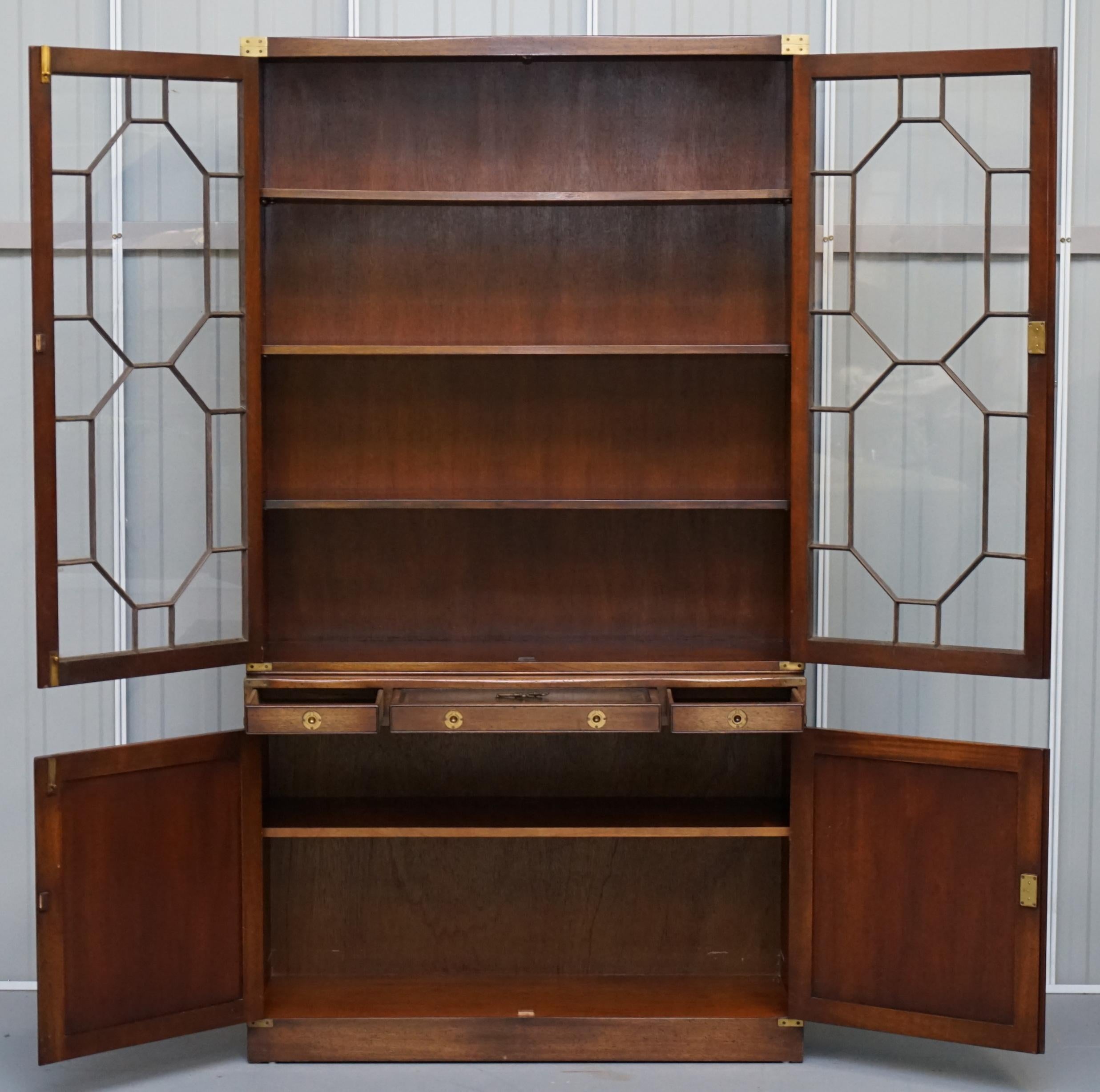 Bevan Funnell Military Campaign Astral Glazed Library Bookcase Drinks Cabinet 8
