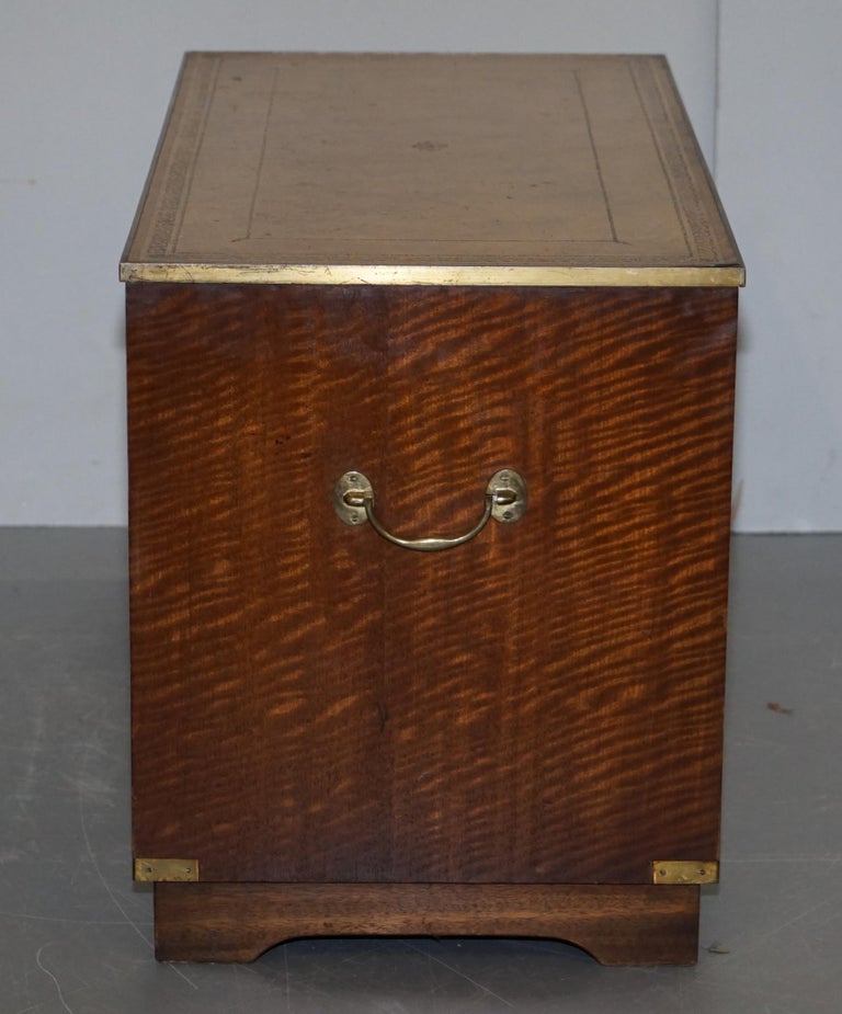 Bevan Funnell Military Campaign Chest of Drawers Leather Top TV Stand