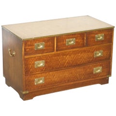 Bevan Funnell Military Campaign Chest of Drawers Leather Top TV Stand