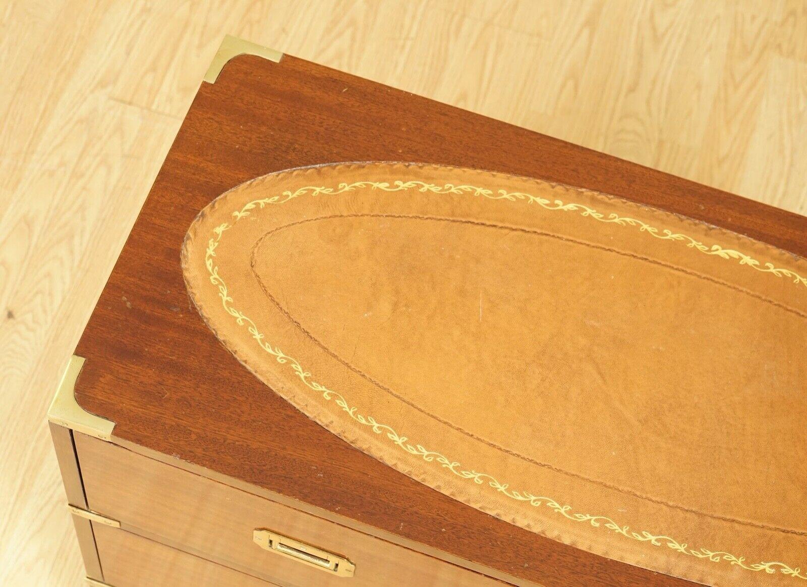 Bevan Funnell Military Campaign Chest of Drawers with Brown Leather Inset Top 3