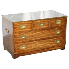 Bevan Funnell Reprodux Campaign Chest of Drawers Leather Top TV Stand