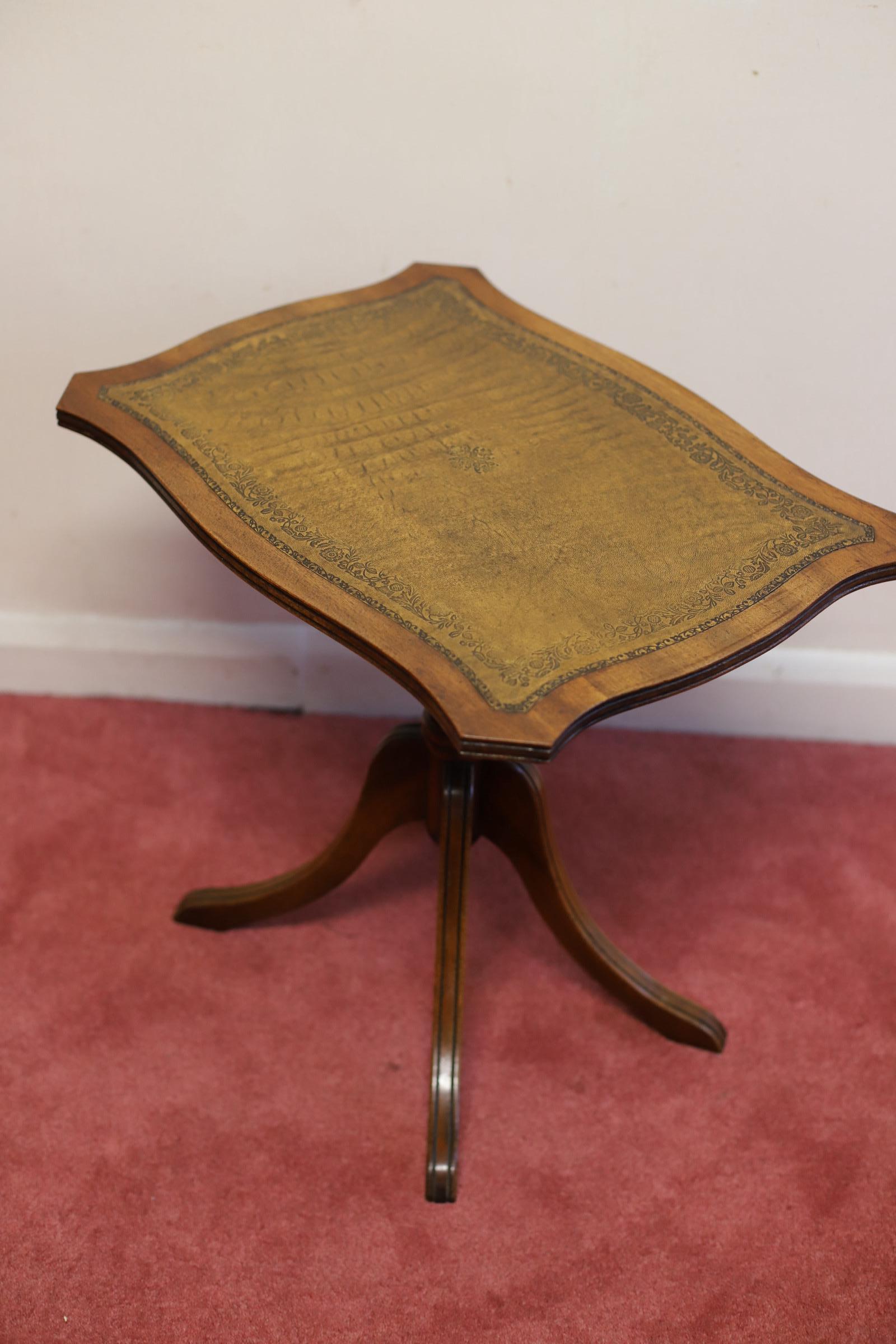 Leather Bevan Funnell Reprodux Lovely Tilt Top Occasional  Table For Sale