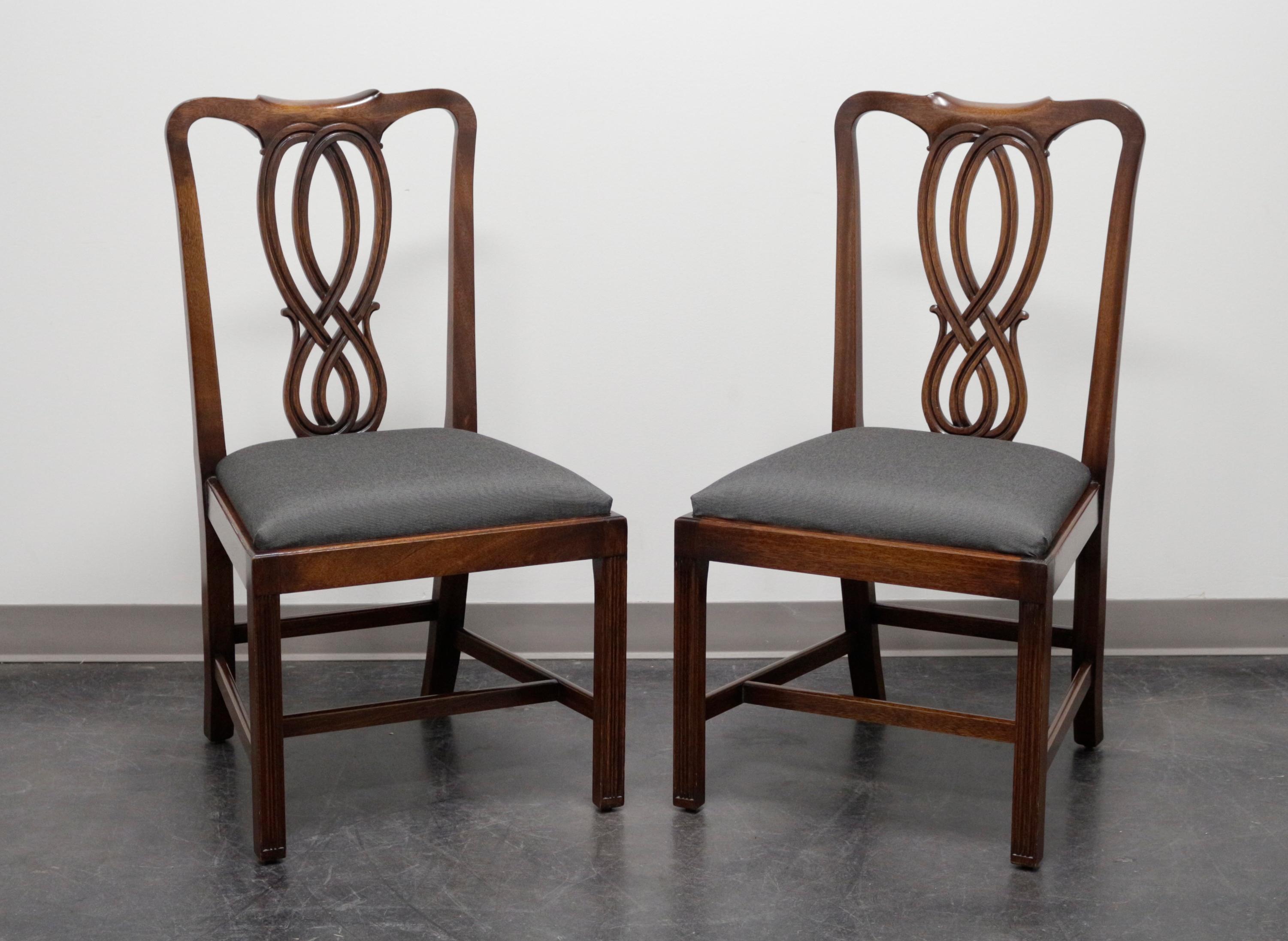 BEVAN FUNNELL Reprodux Mahogany Georgian Straight Leg Dining Side Chairs - Pair 6