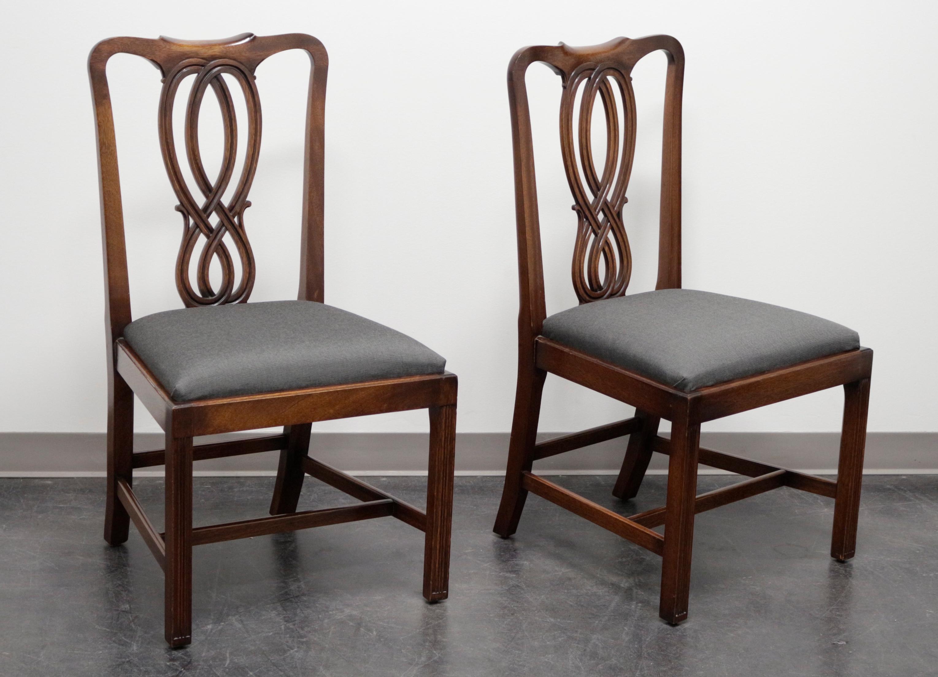 English BEVAN FUNNELL Reprodux Mahogany Georgian Straight Leg Dining Side Chairs - Pair