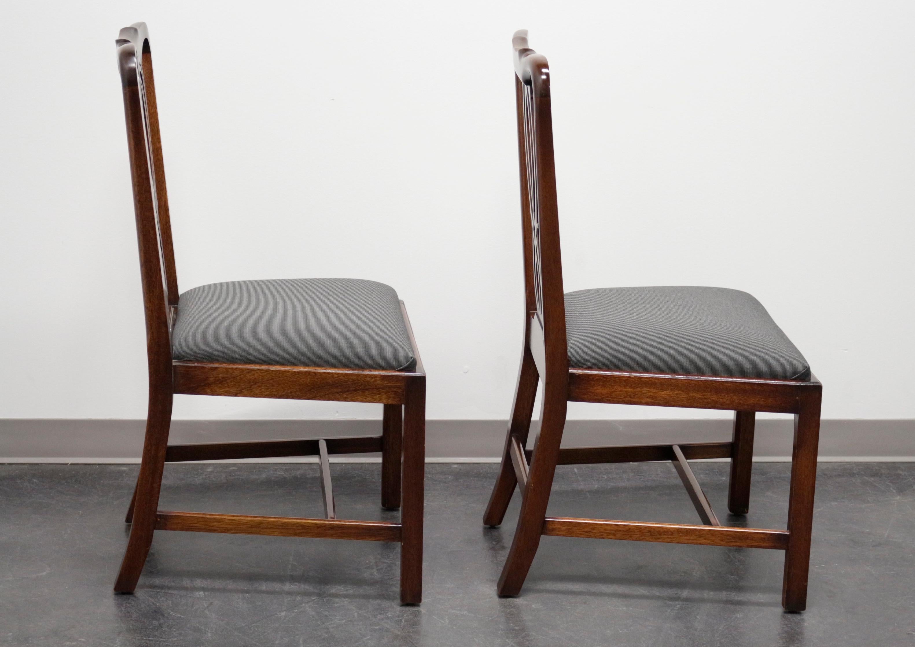 Fabric BEVAN FUNNELL Reprodux Mahogany Georgian Straight Leg Dining Side Chairs - Pair