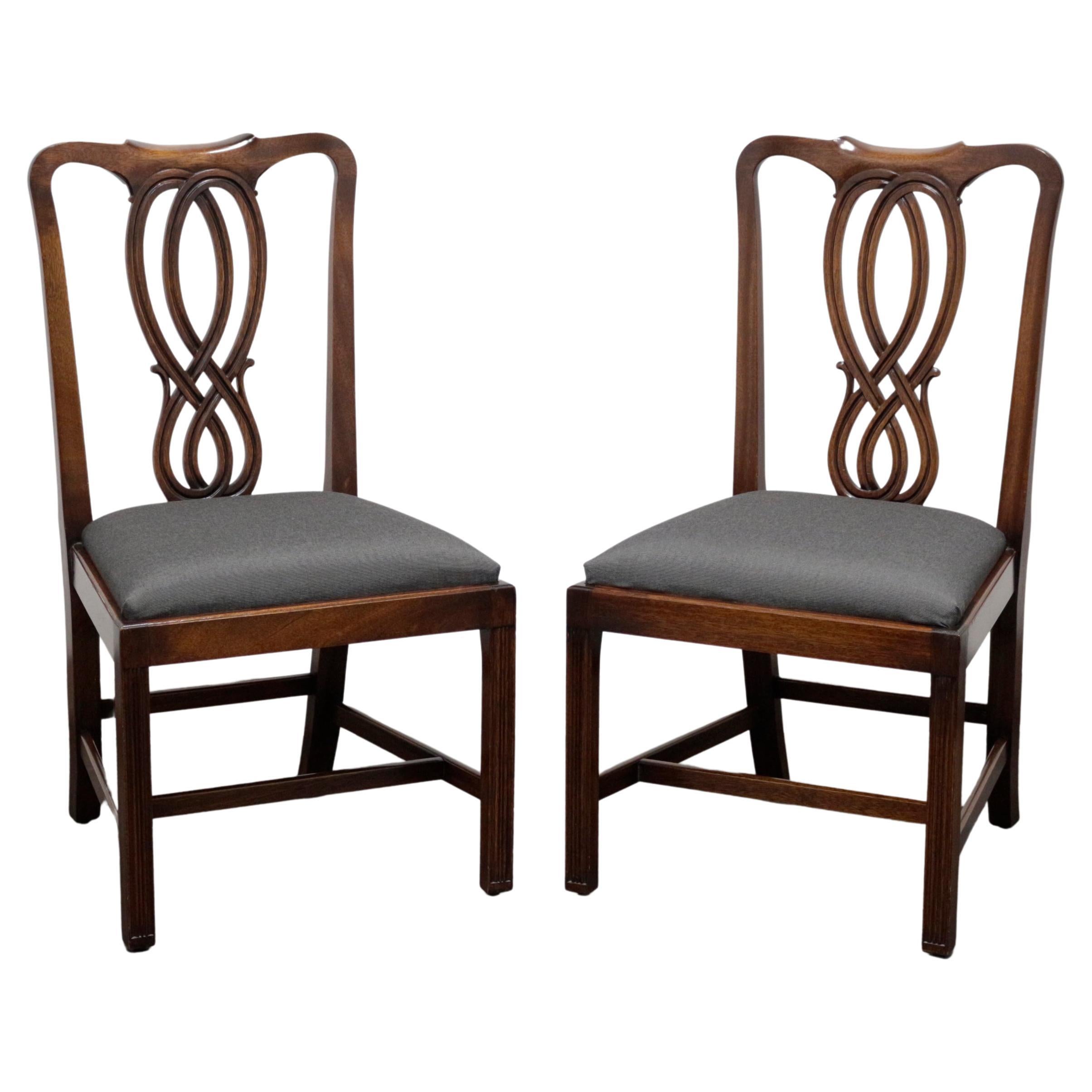 BEVAN FUNNELL Reprodux Mahogany Georgian Straight Leg Dining Side Chairs - Pair