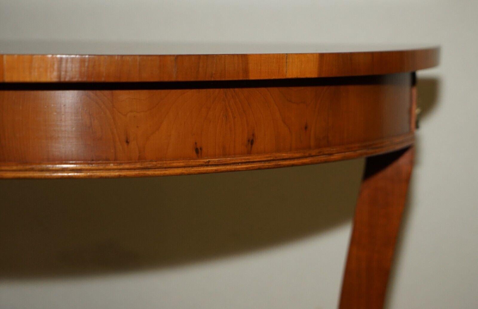 Brass Bevan Funnell Reprodux Regency Style Demi Lune Console Hall Table In Hardwood