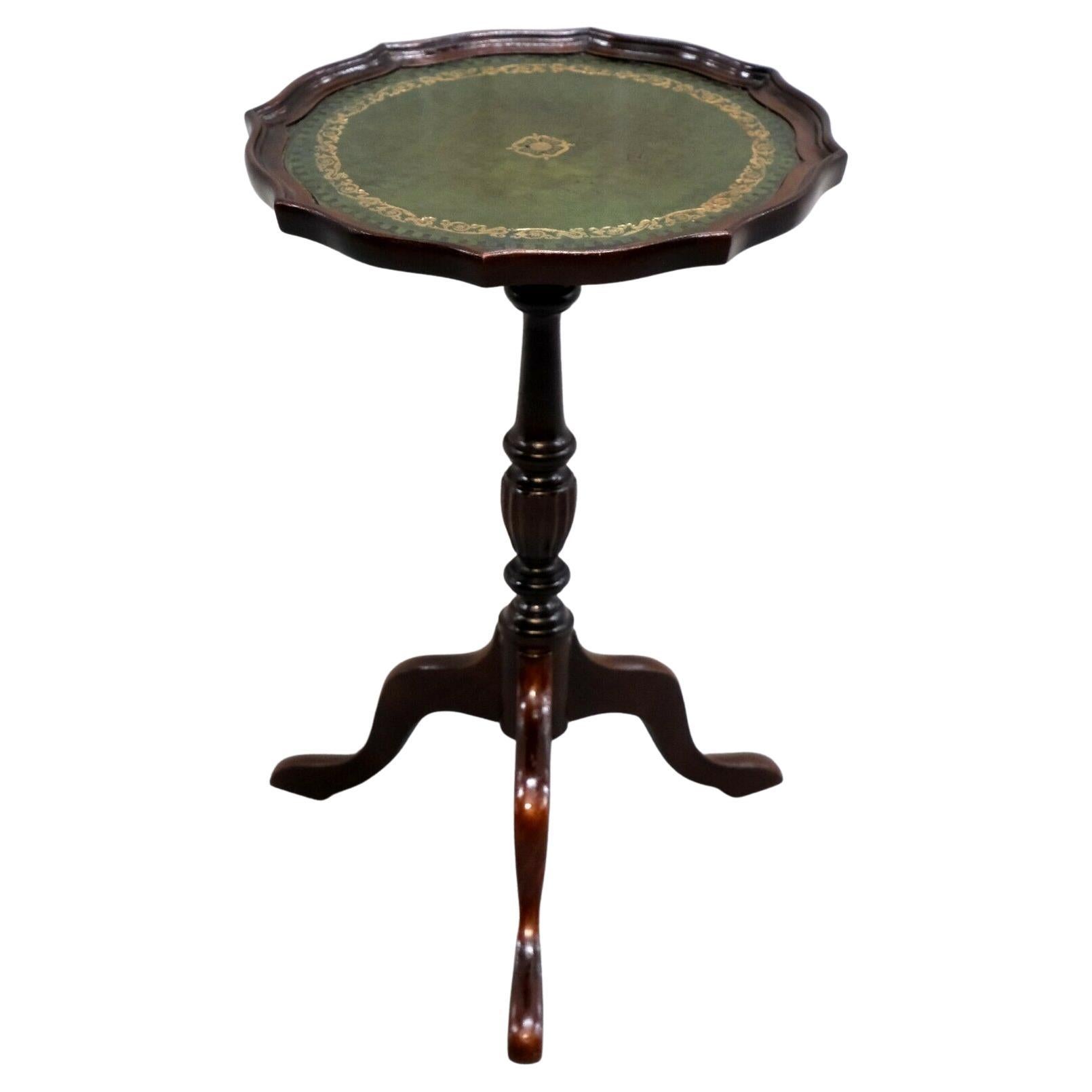 Bevan Funnell Side/Top Lamp Table Hardwood Finish with Gold Leaf Tooling For Sale