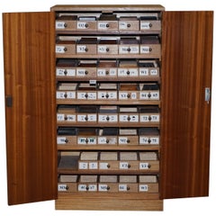 Used Bevan Funnell Wood Sample Cabinet 100s of Timber Samples Burr Yew Walnut Oak