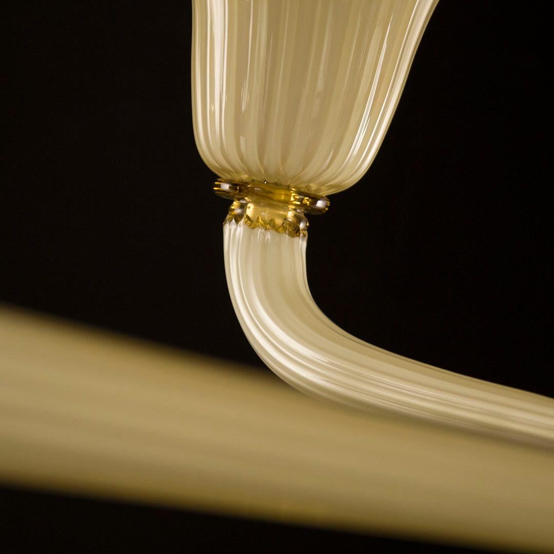 Lustre Bevante à 8 bras en soie Rigadin et verre de Murano Bevante par Multiforme en vente 1