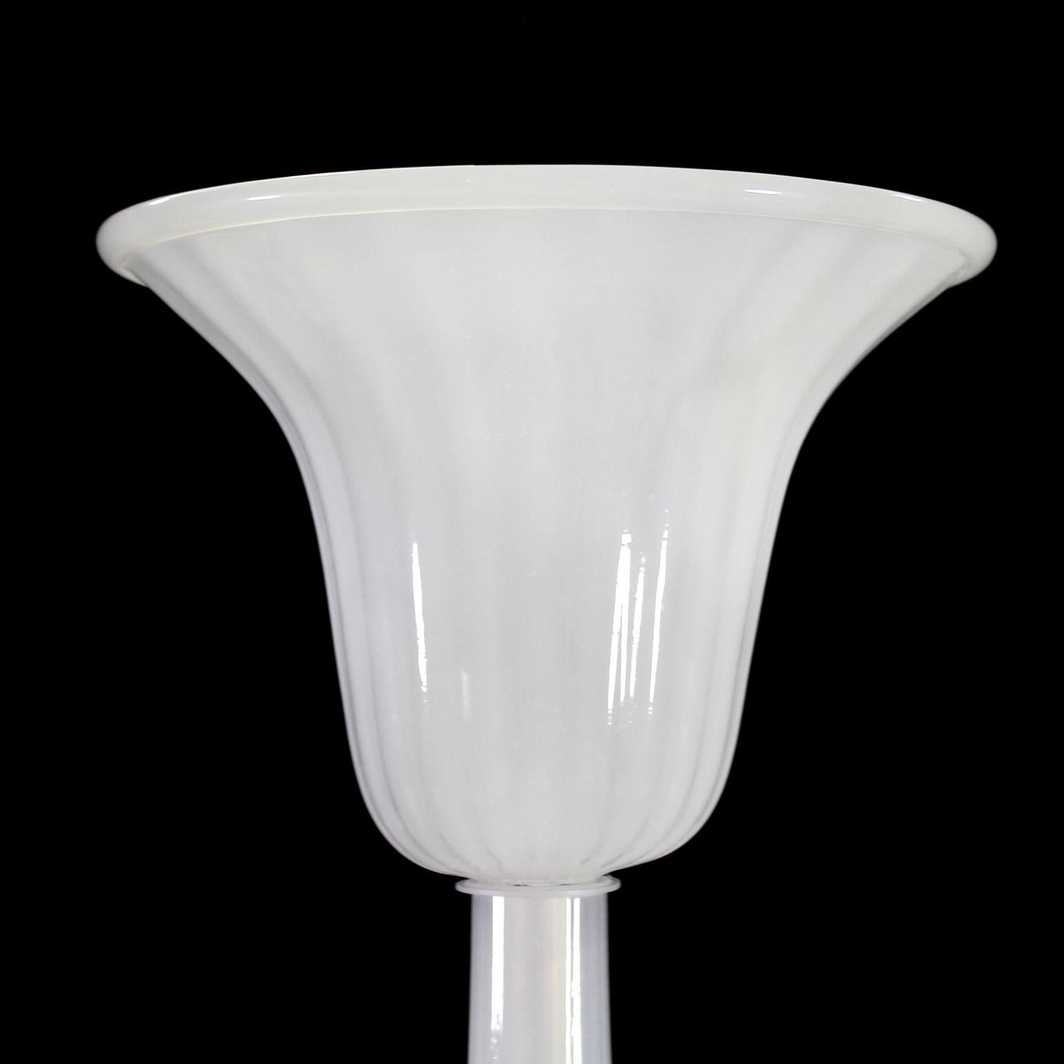 Bevante Chandelier 8 arms Rigadin Silk Murano Glass Bevante by Multiforme In New Condition In Trebaseleghe, IT