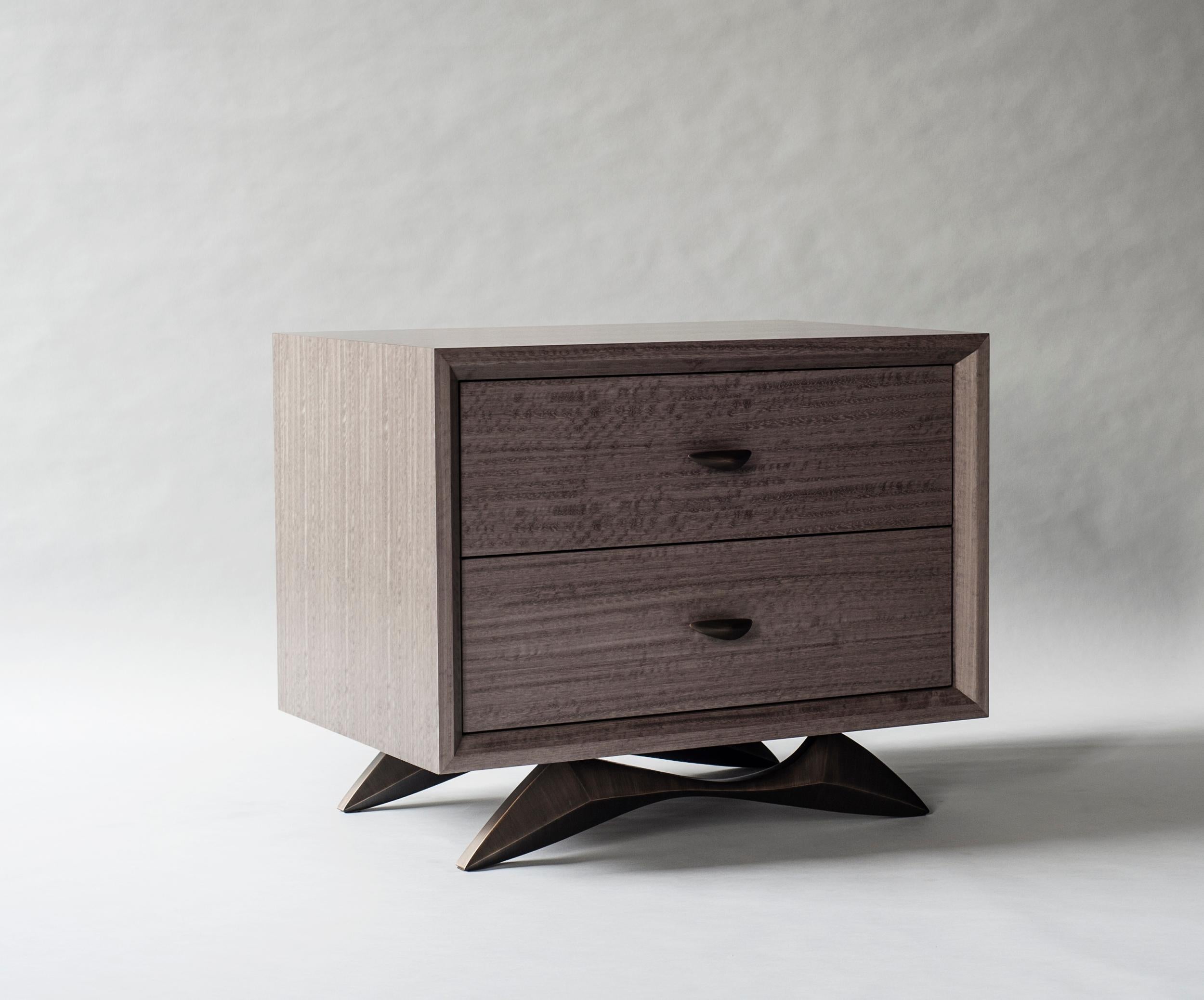 Modern Bevel Bedside Table by DeMuro Das For Sale