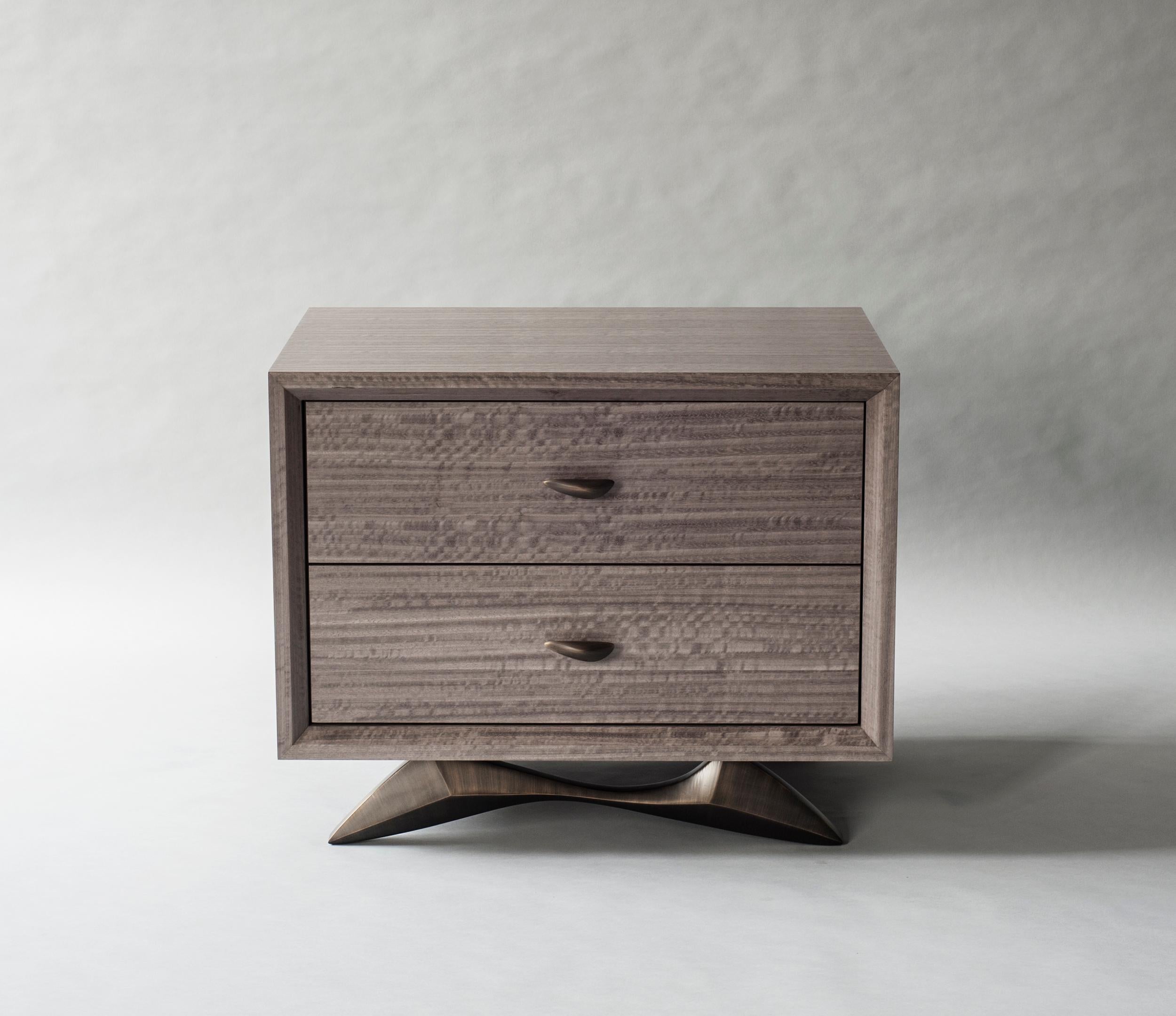 Contemporary Bevel Bedside Table by DeMuro Das