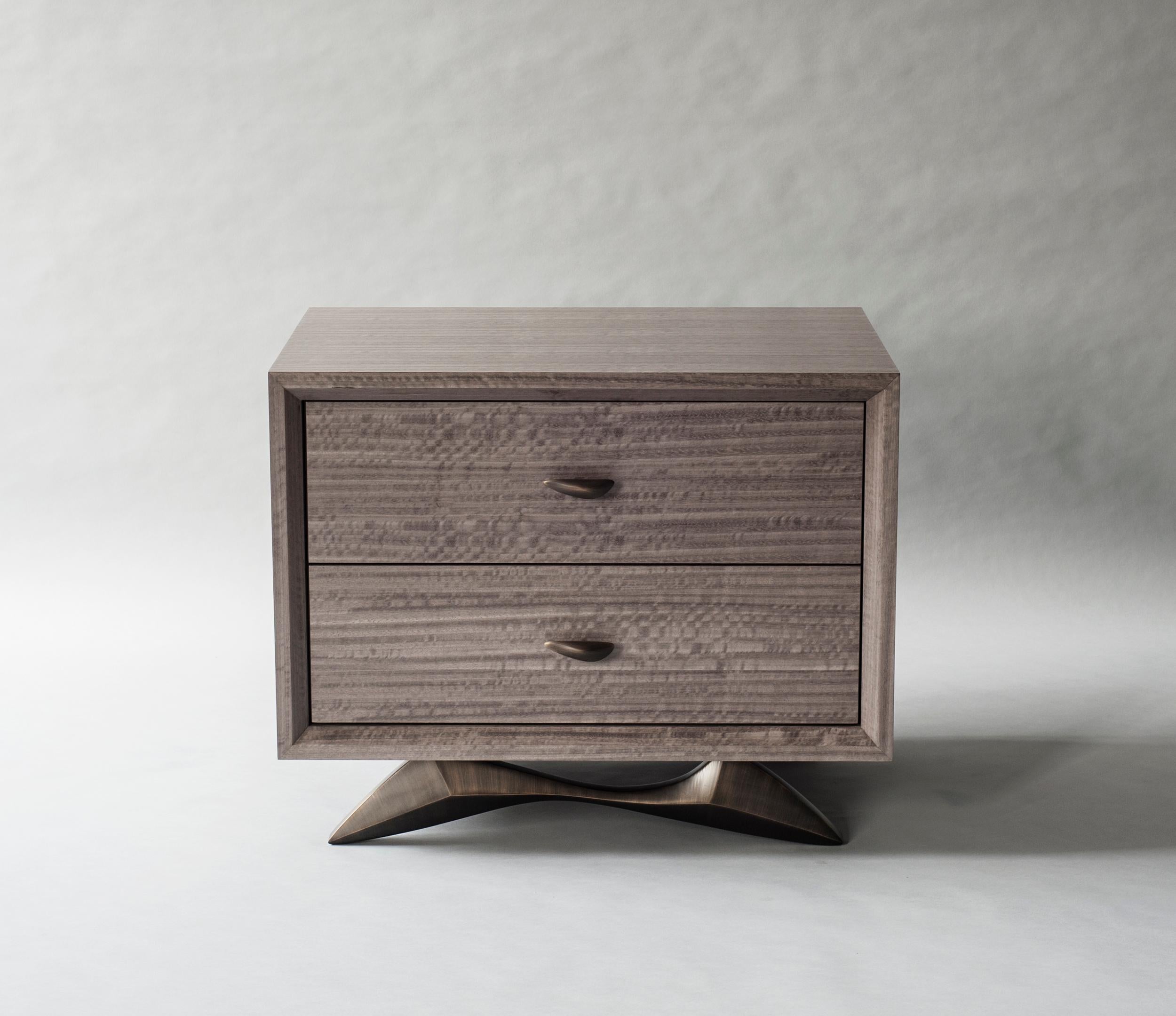 Contemporary Bevel Bedside Table by DeMuro Das For Sale