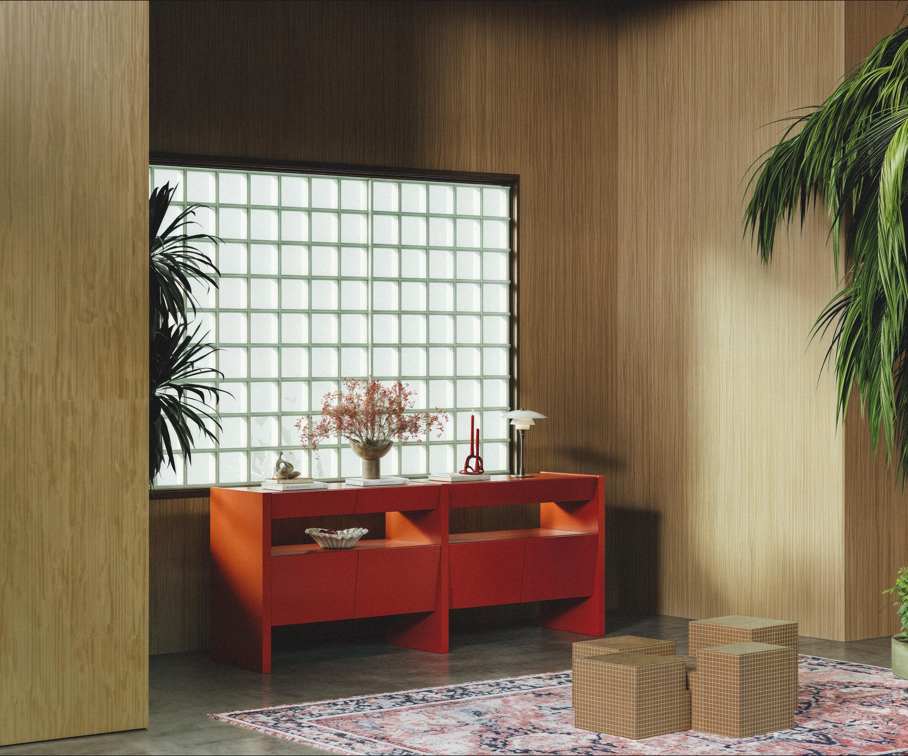 Bevel Consol High Gloss Red by Hermhaus In New Condition For Sale In istanbul, TR