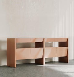 Bevel Console High Gloss Salmon by Hermhaus – Modern Designer Storage Console